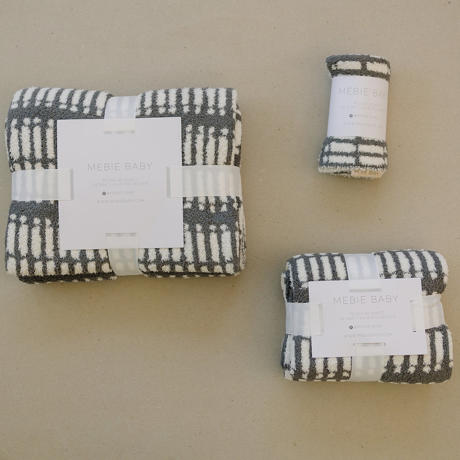 Grey Plush Blanket Mebie Baby
