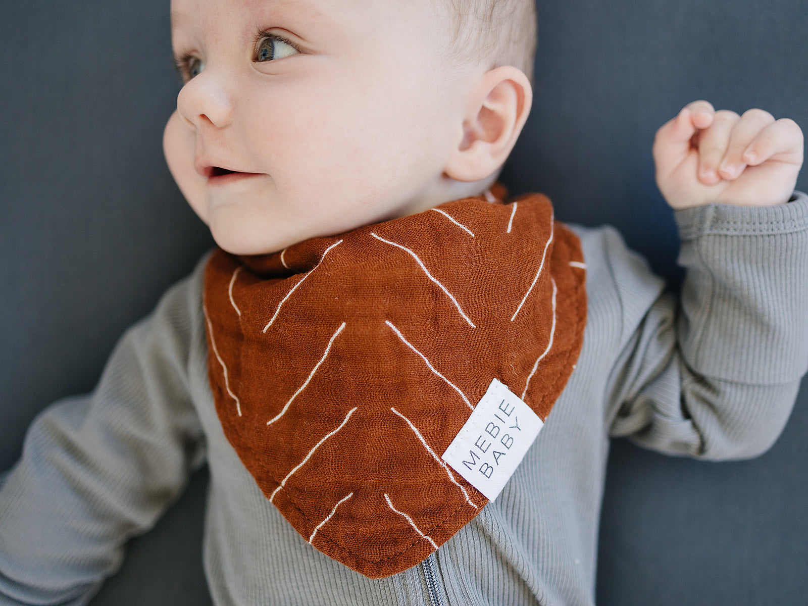 Rust Mudcloth Bib  Mebie Baby