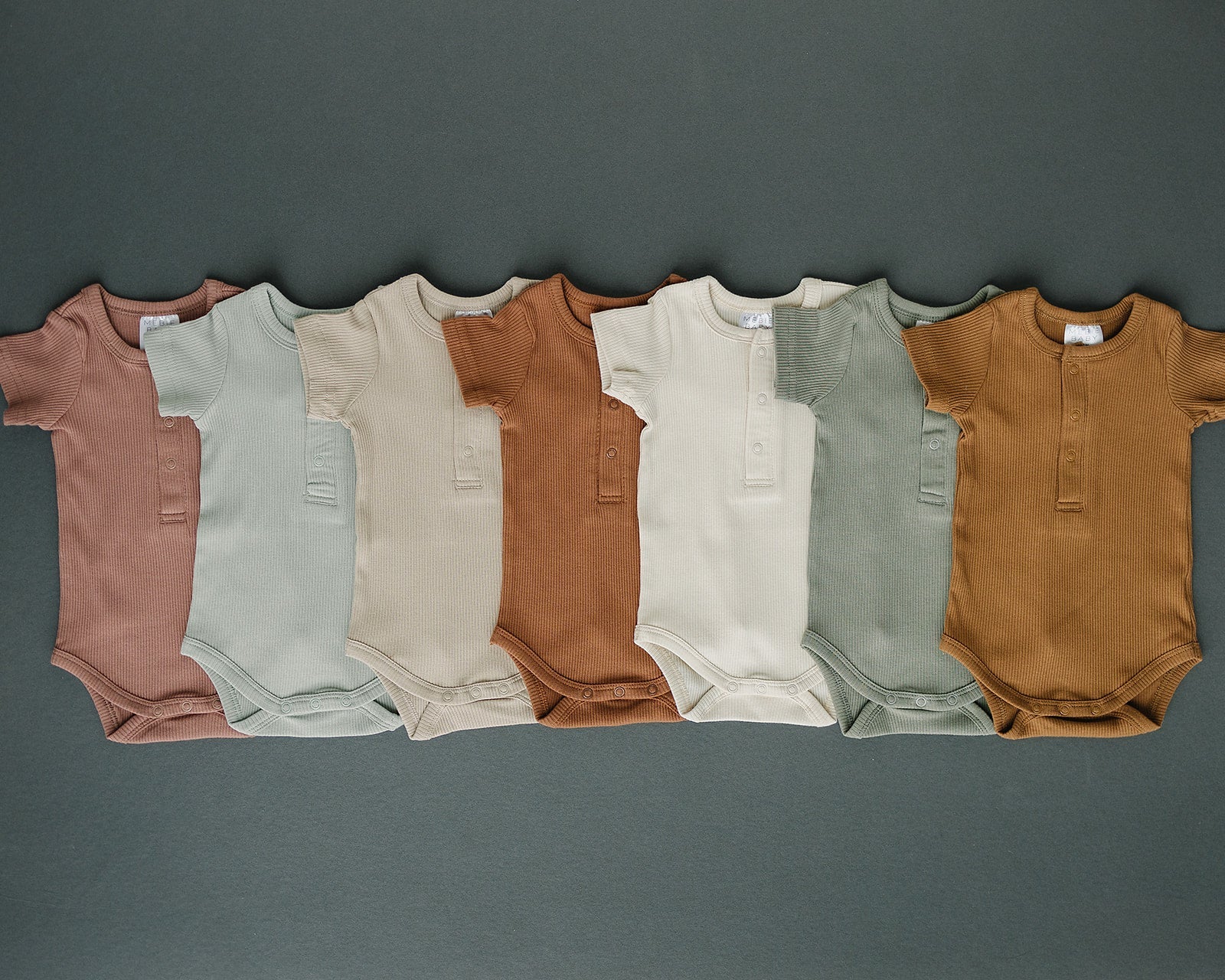 Rust Organic Cotton Ribbed Snap Bodysuit Mebie Baby