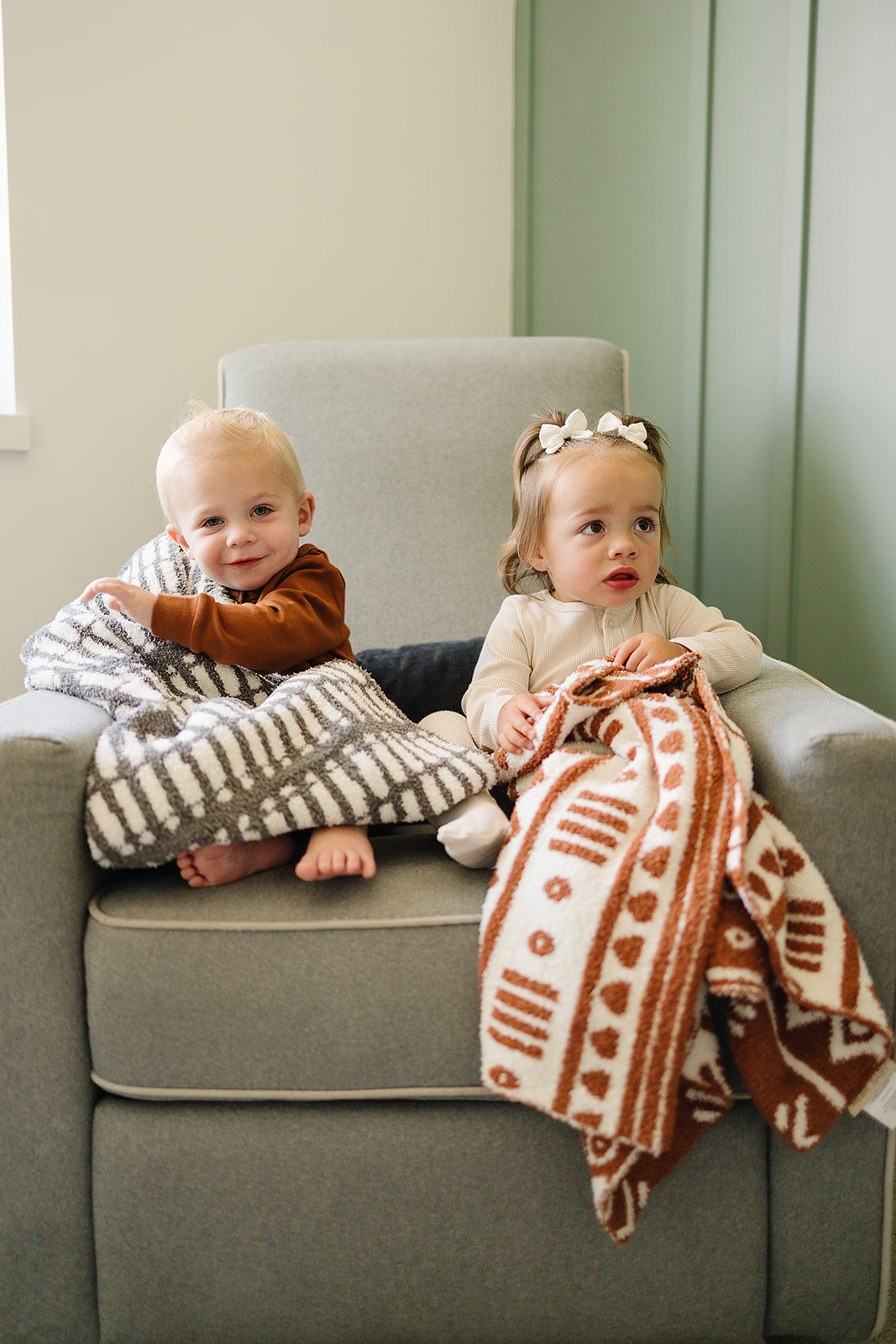 Grey Plush Blanket Mebie Baby