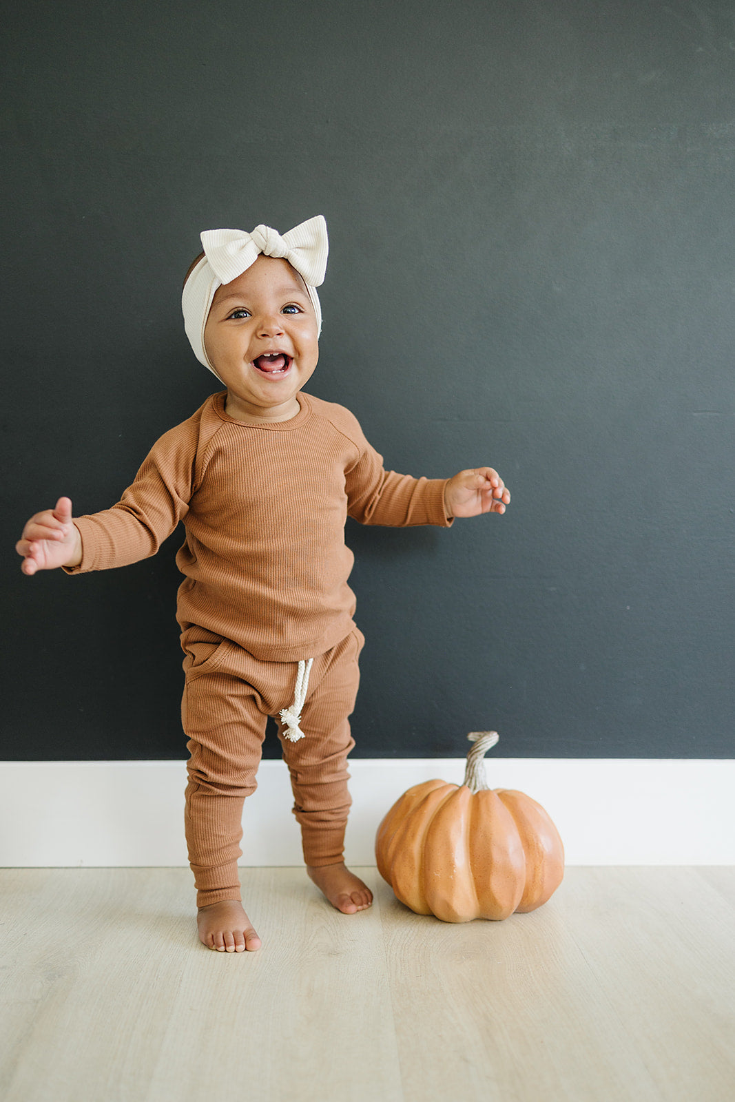 Vanilla Organic Cotton Ribbed Head Wrap Mebie Baby