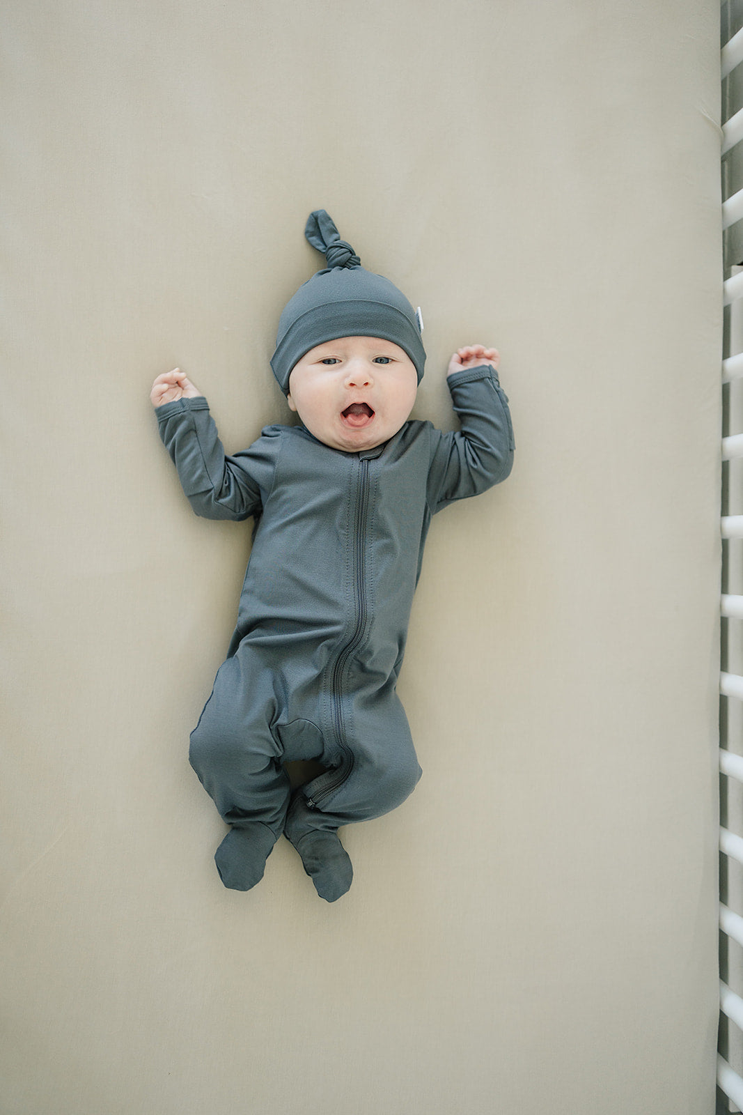 Oatmeal Bamboo Stretch Crib Sheet Mebie Baby