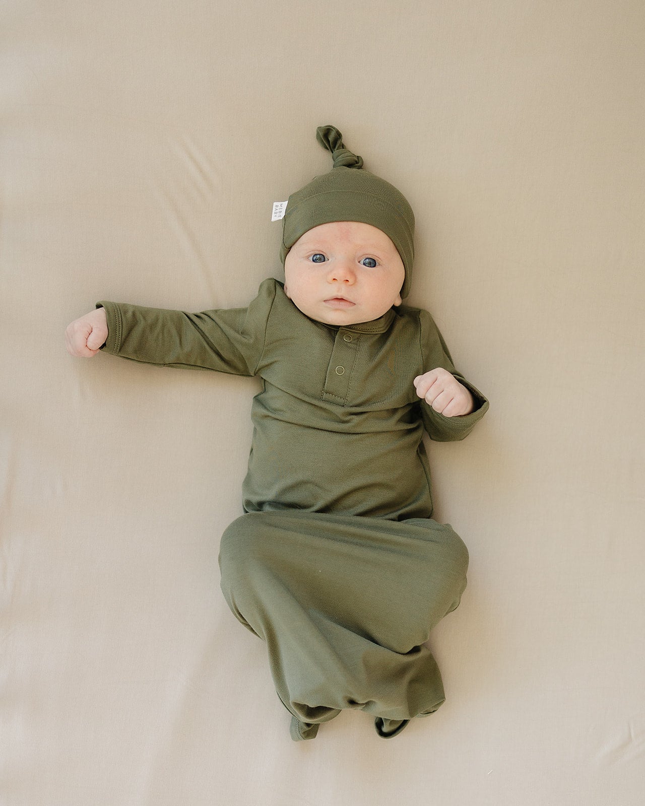 Olive Bamboo Knot Gown  Mebie Baby