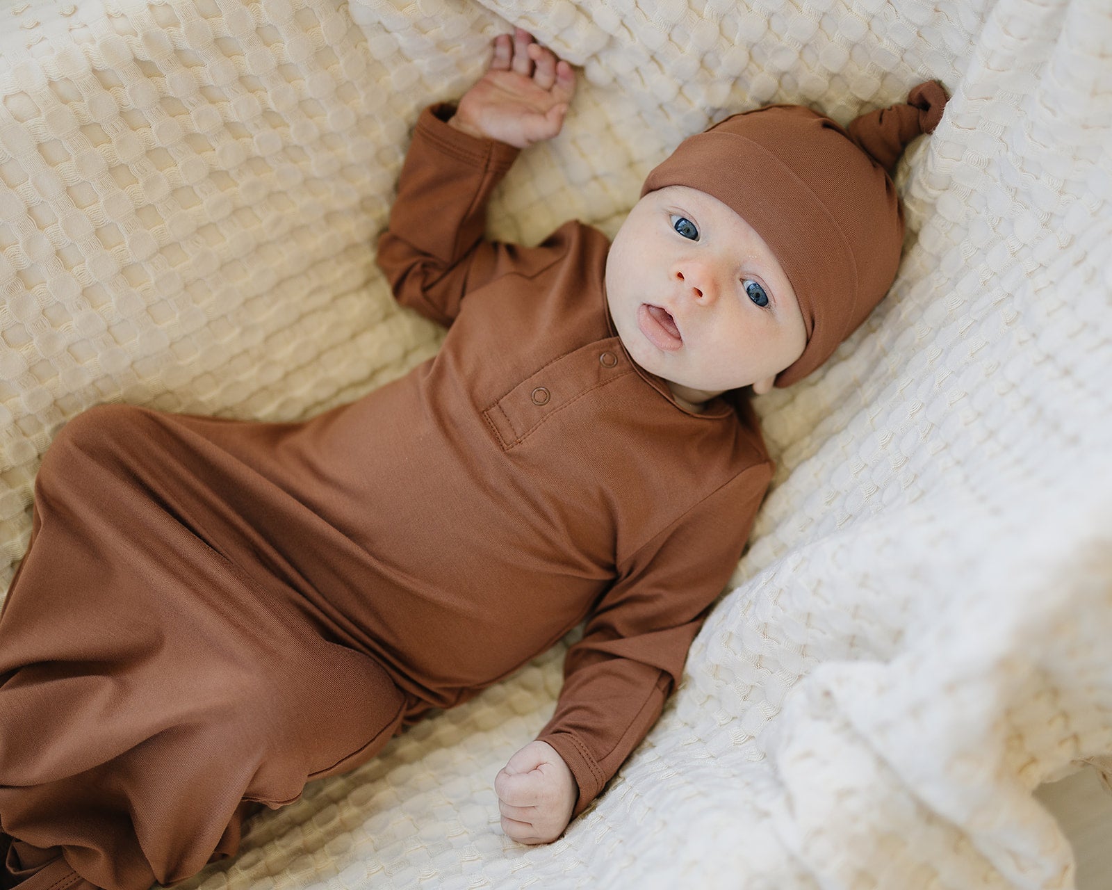 Rust Bamboo Newborn Knot Hat  Mebie Baby