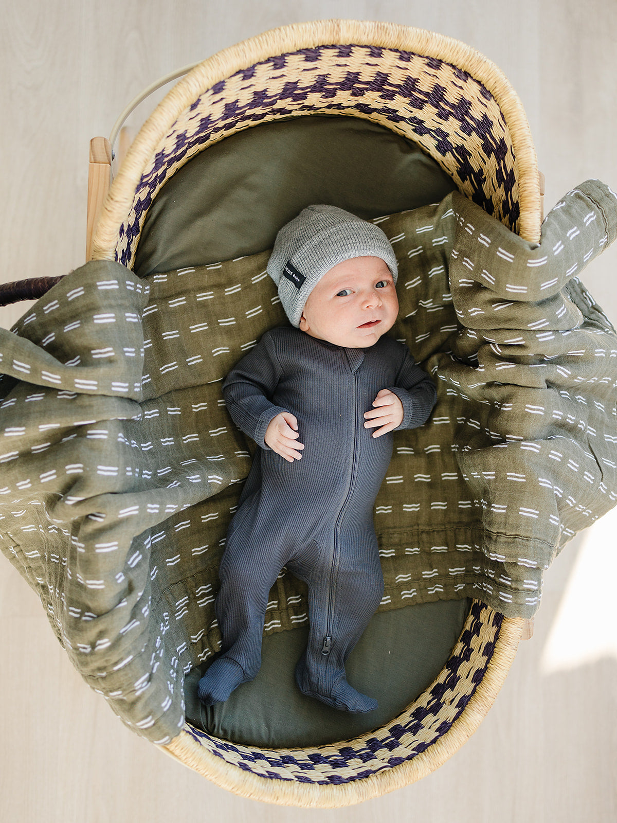 Olive Strokes Muslin Swaddle Blanket Mebie Baby
