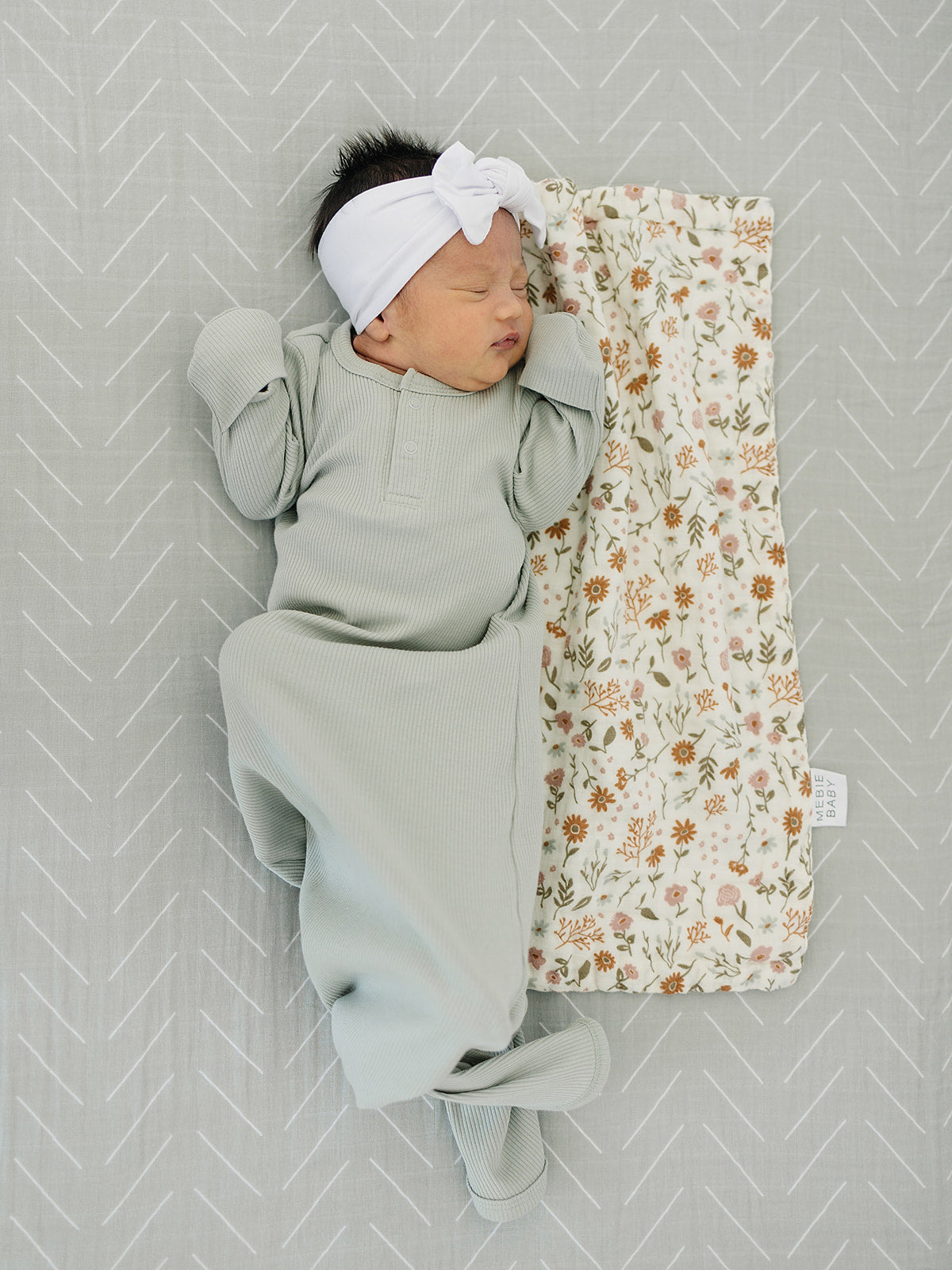 Meadow Floral Muslin Burp Cloth Mebie Baby