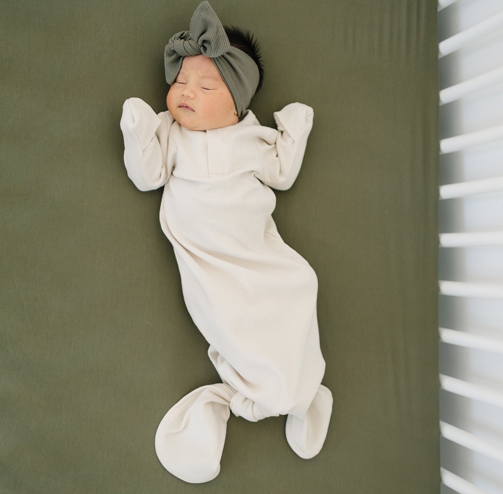Winter Green Organic Cotton Ribbed Head Wrap Mebie Baby