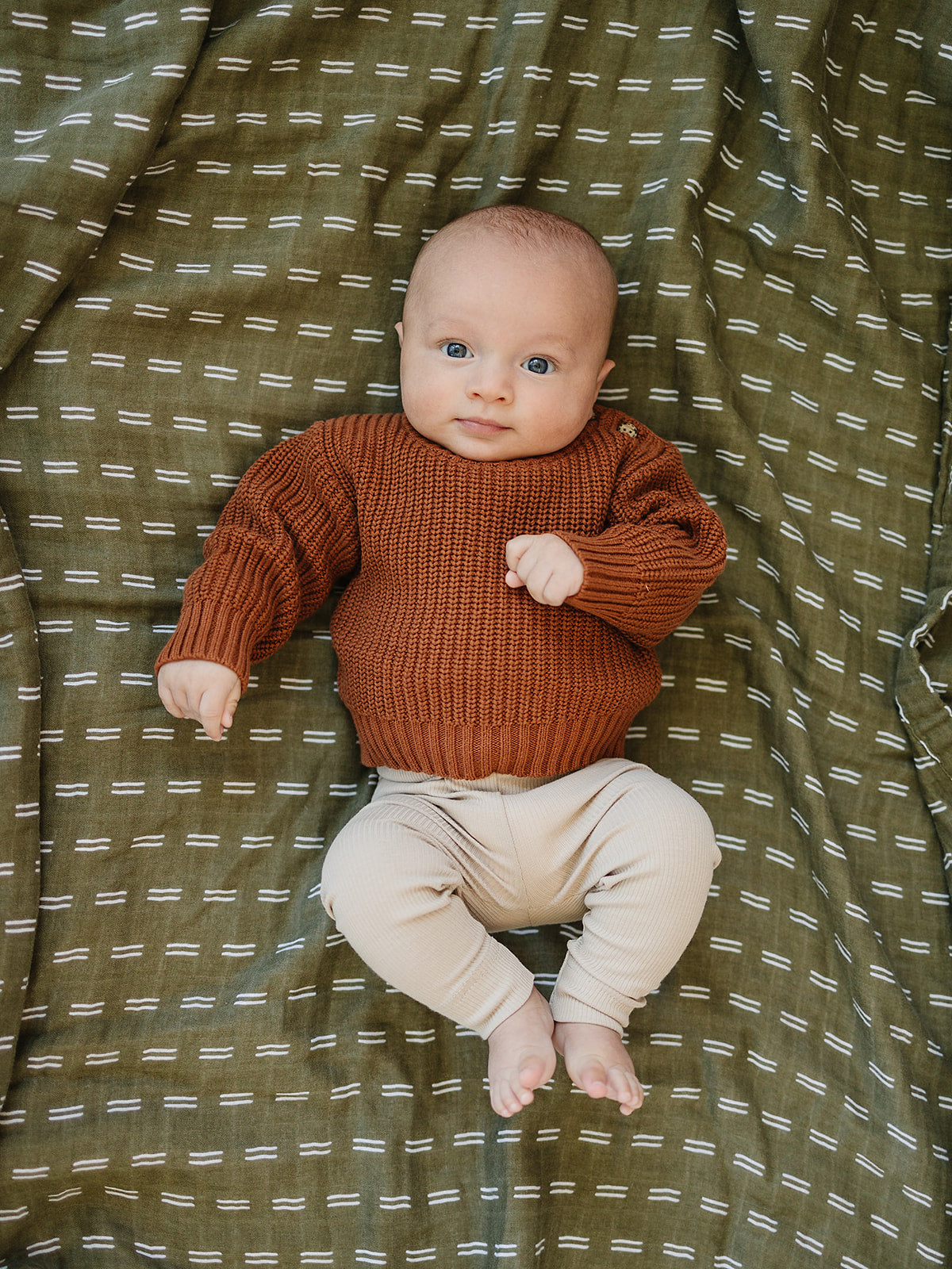 Olive Strokes Muslin Quilt Mebie Baby
