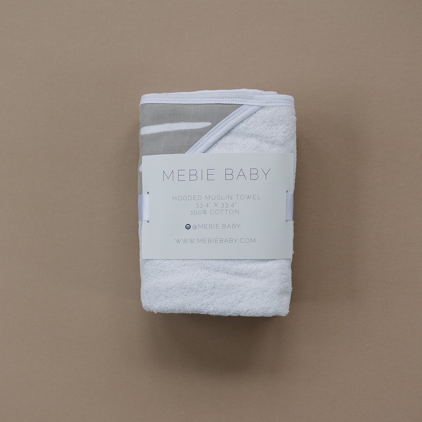 Grey Dash Muslin Hooded Towel Mebie Baby