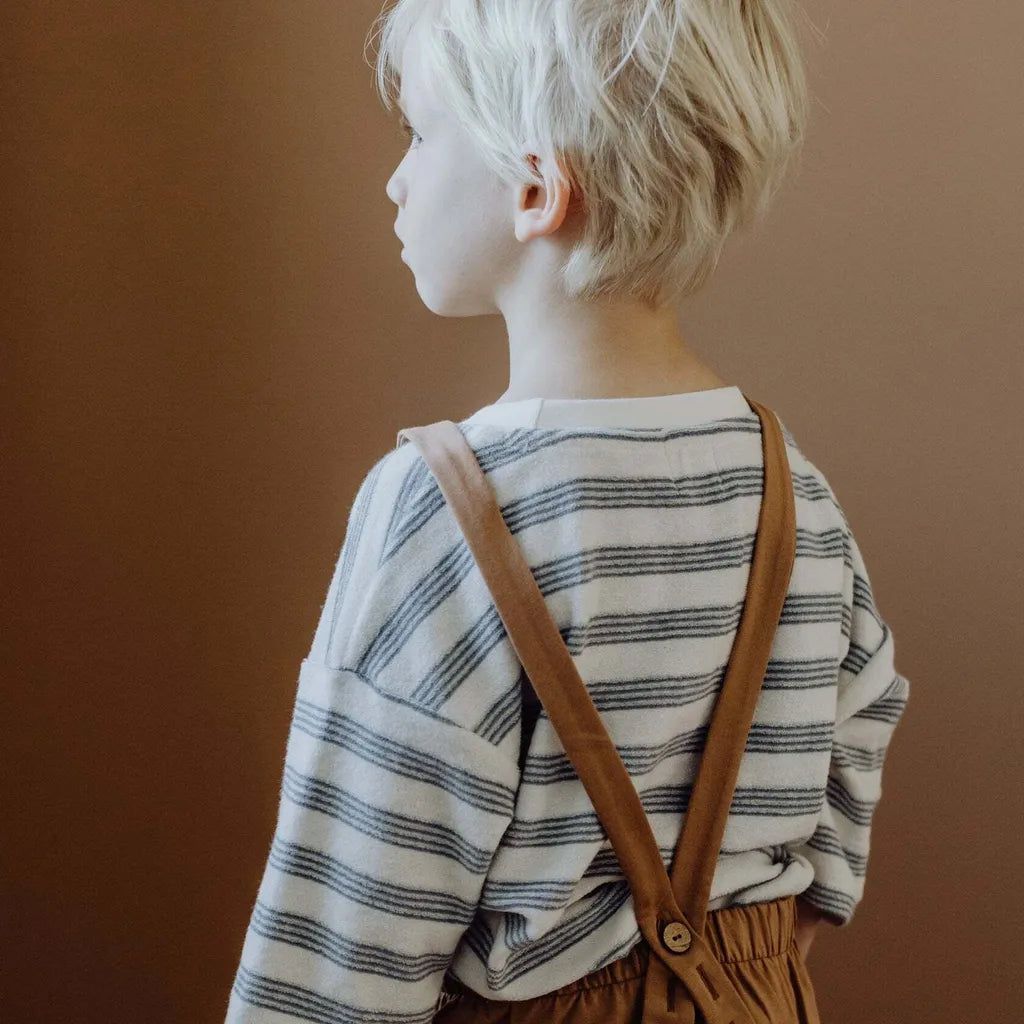 Organic Boxy Sweatshirt - Mist Stripe