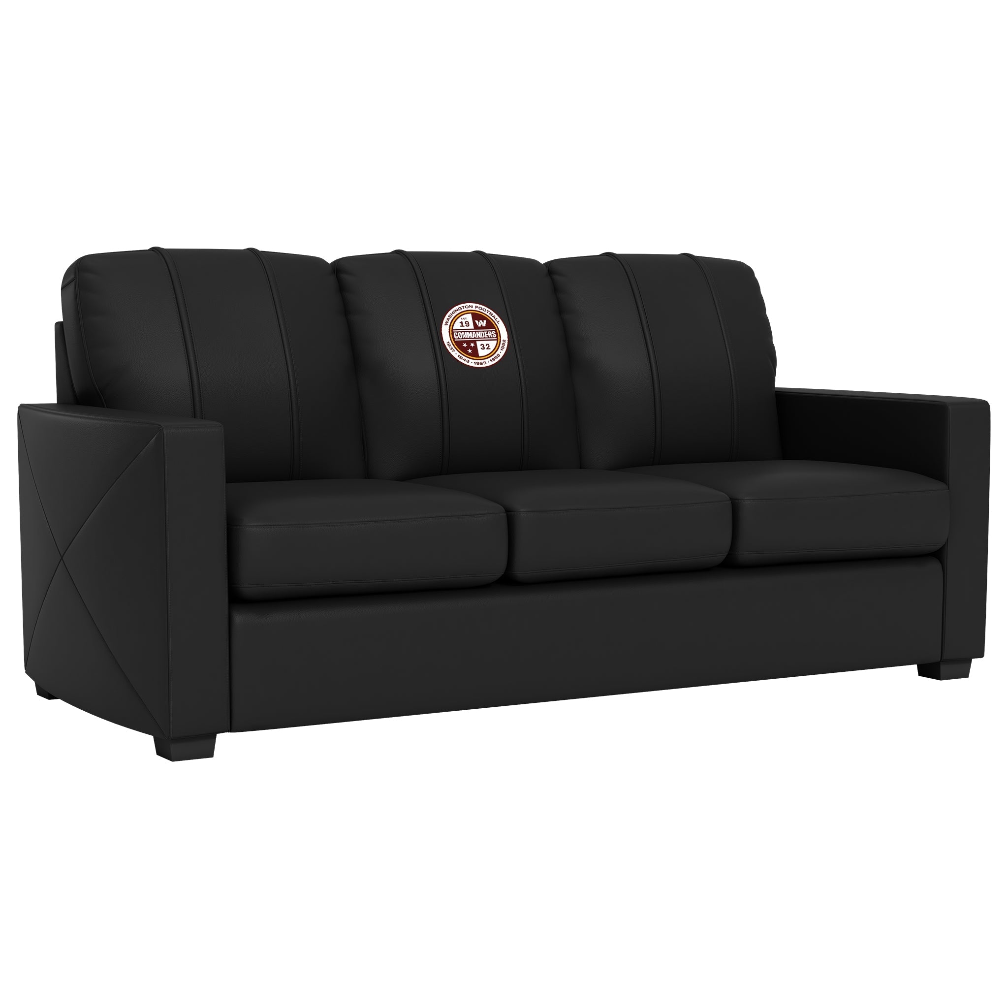 Silver Sofa with Washington Commanders Secondary Logo