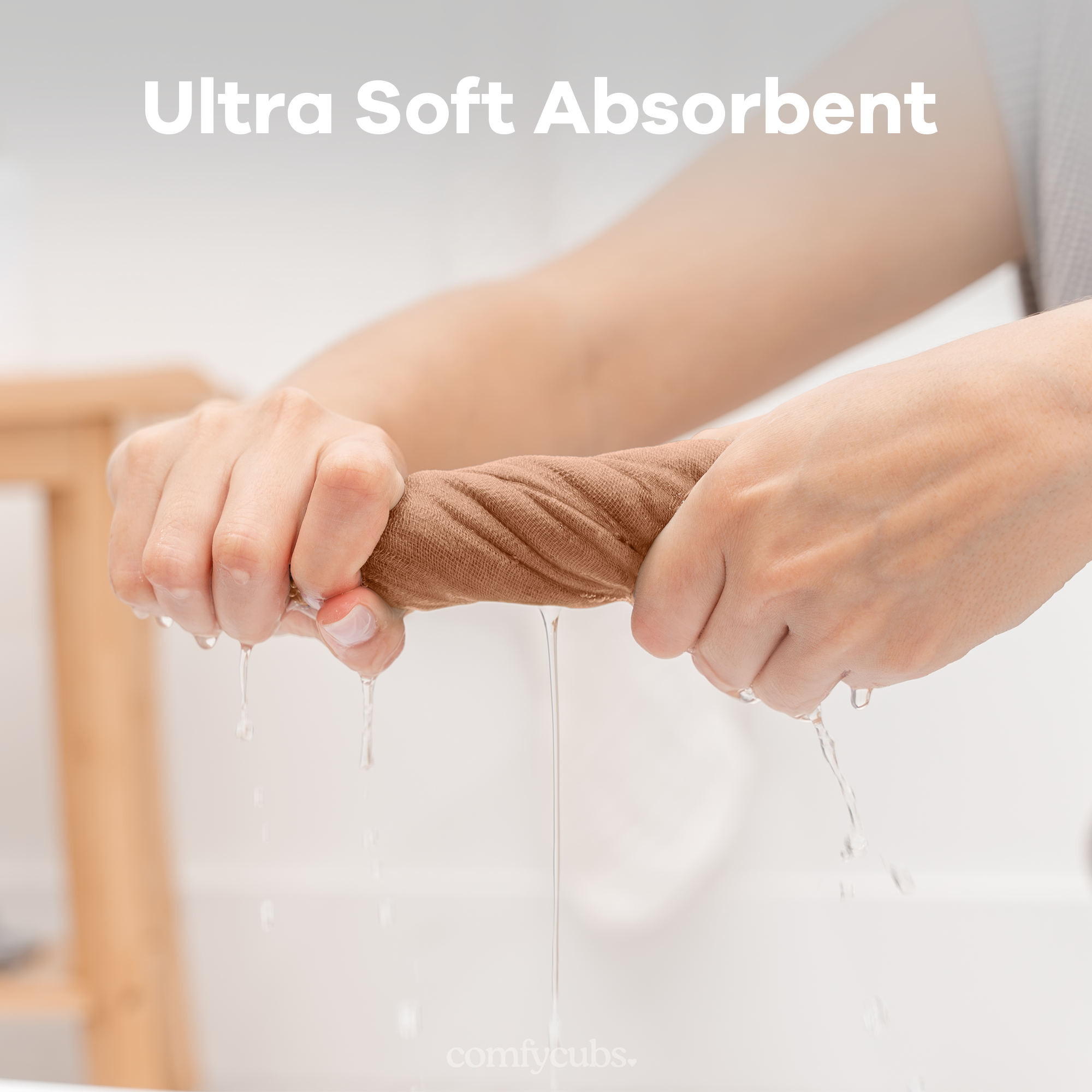 Muslin Washcloths in Caramel