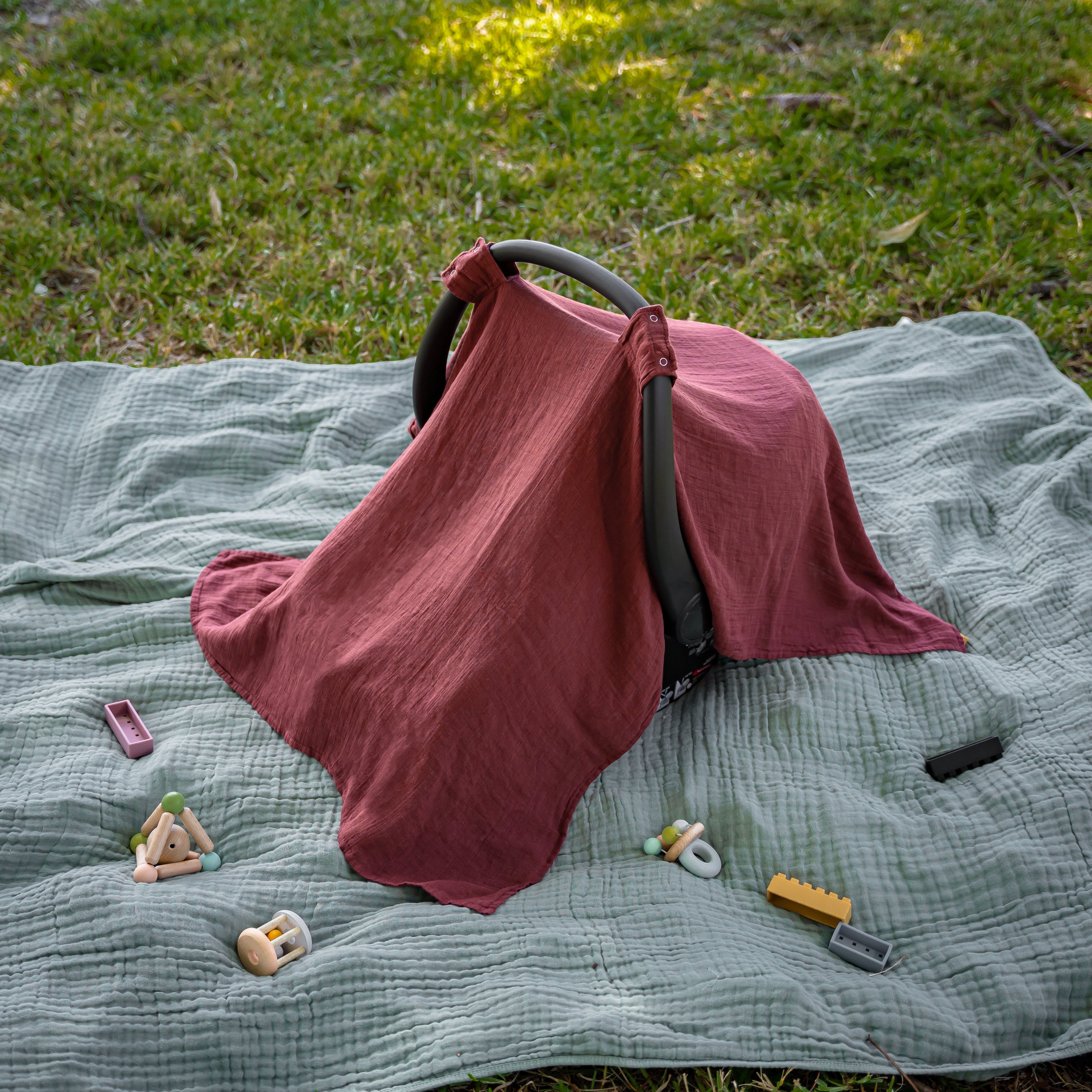 Baby Car Seat Cover in Wine