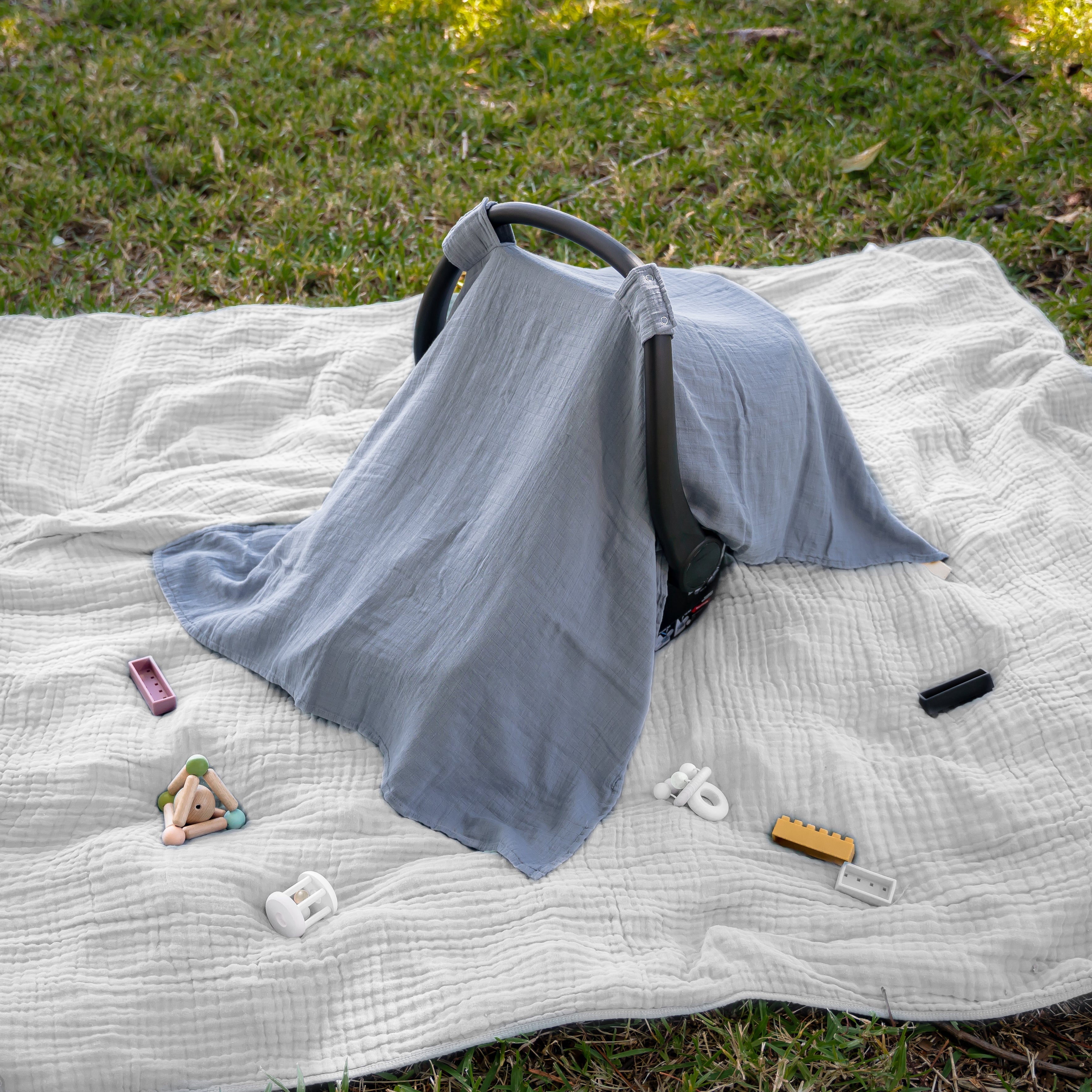 Baby Car Seat Cover in Pacific Blue