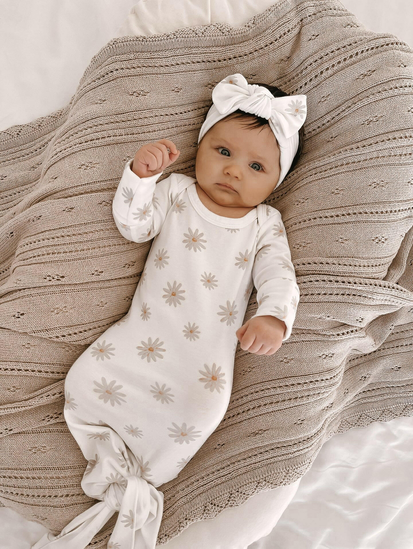Luna + Luca Floral Knotted Gown + Bow Luna + Luca