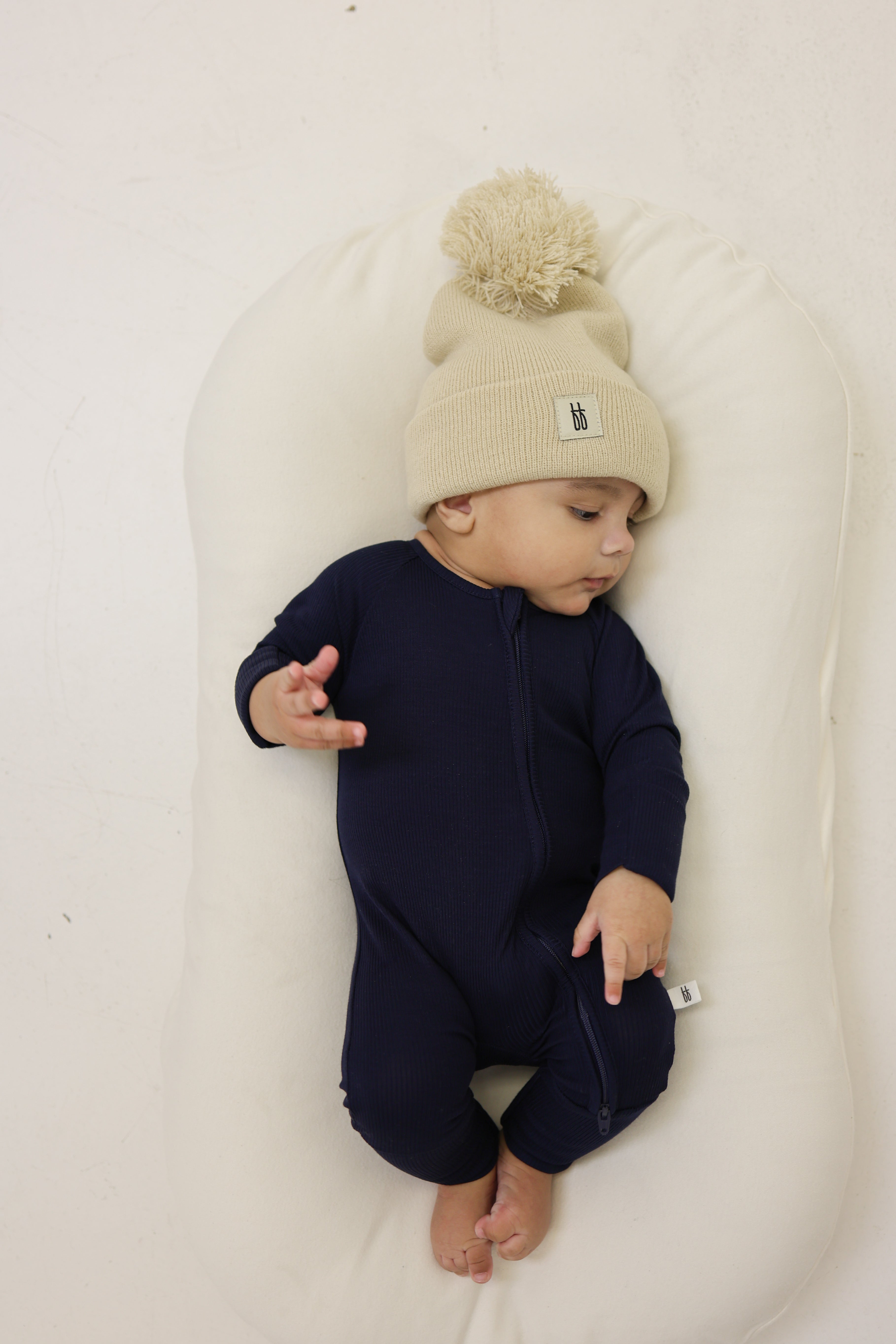 Bamboo Zip Pajamas | Blueberry Ribbed