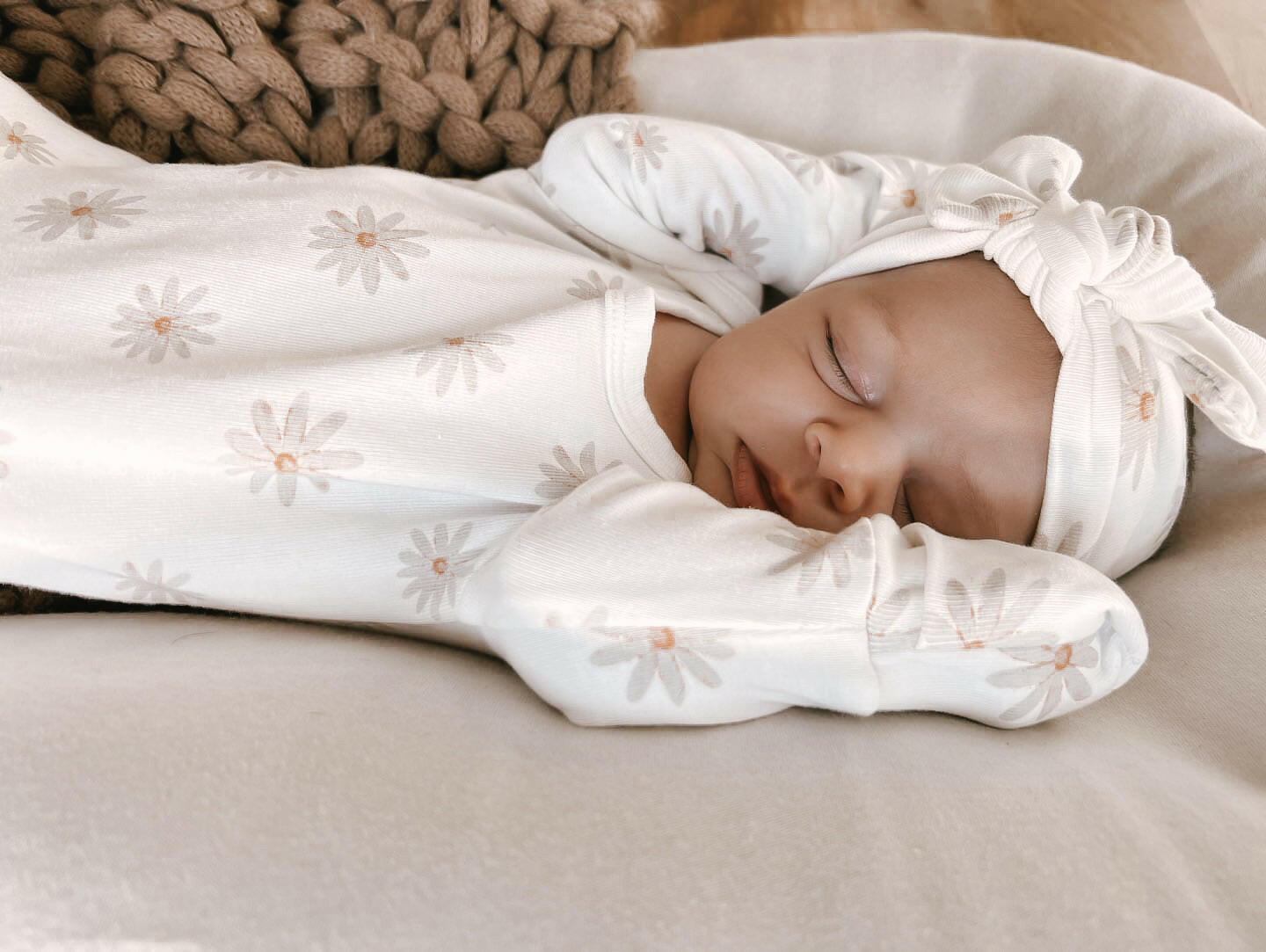Luna + Luca Floral Knotted Gown + Bow Luna + Luca