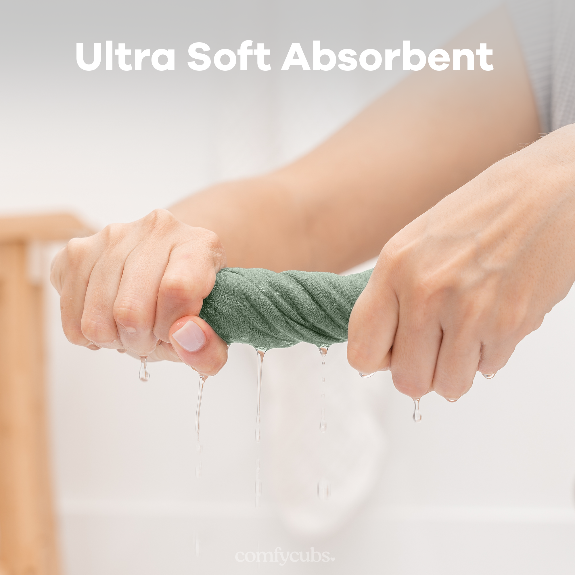 Muslin Washcloths in Fern