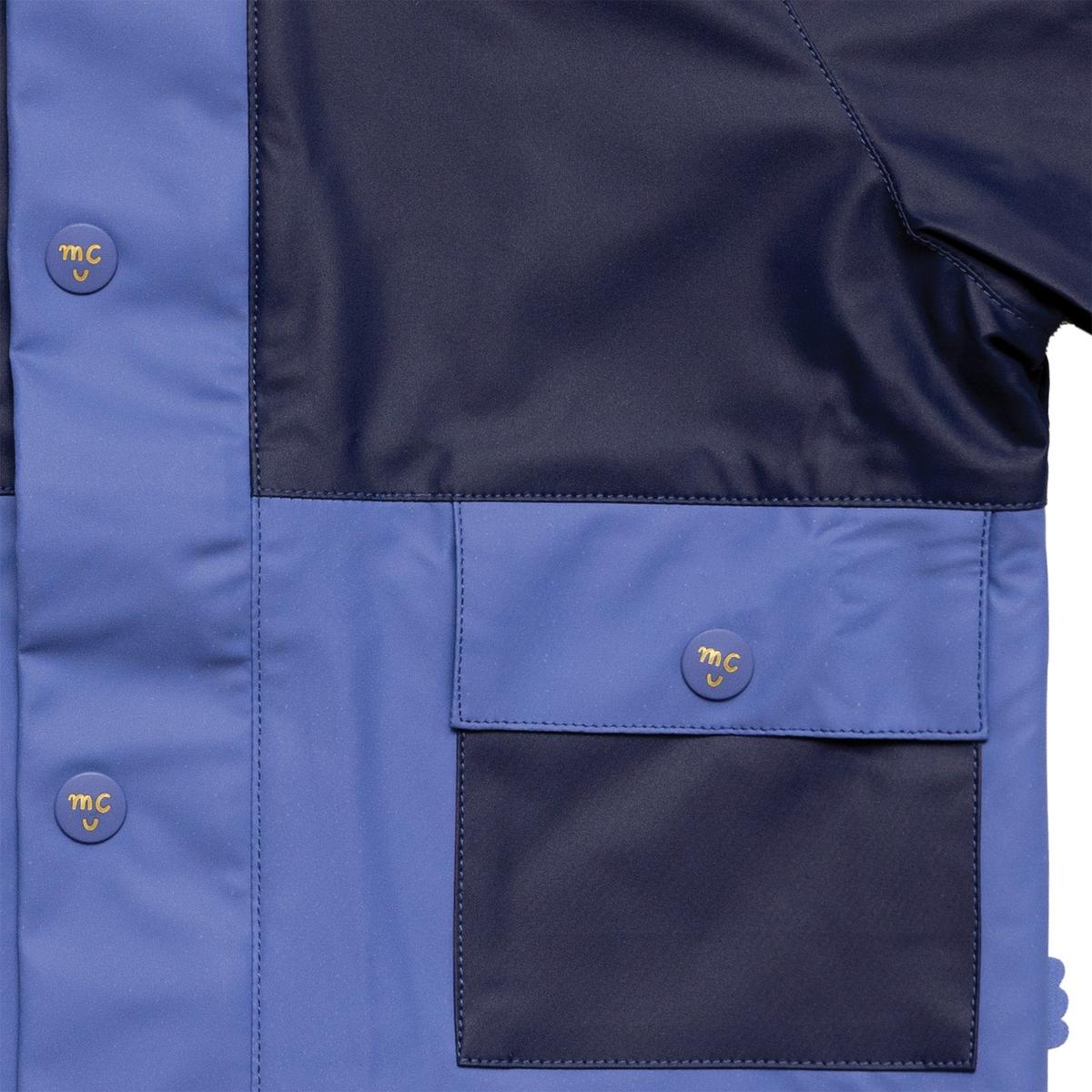 Colorblock Kid Raincoat - Peri Blue/ Navy