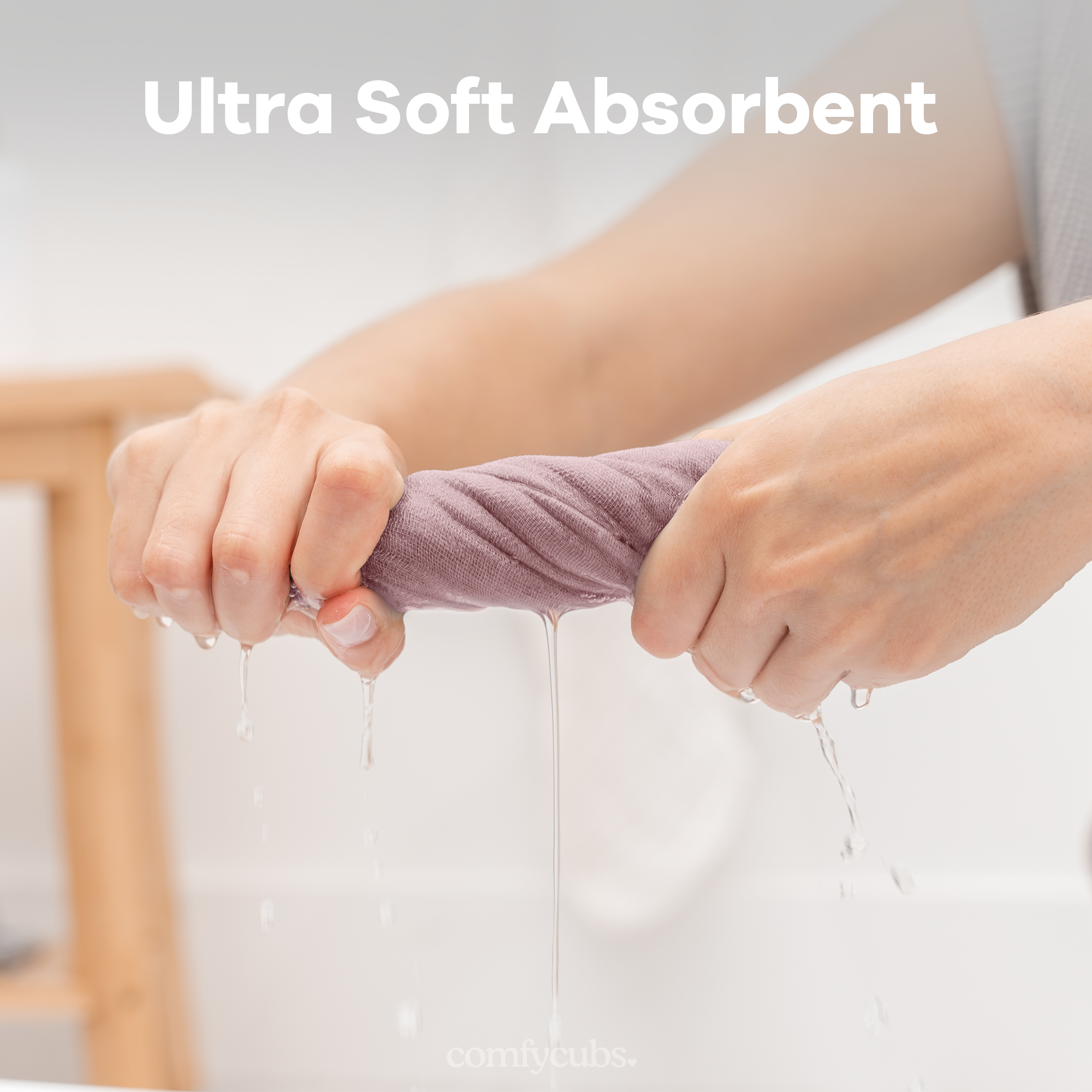 Muslin Washcloths in Mauve