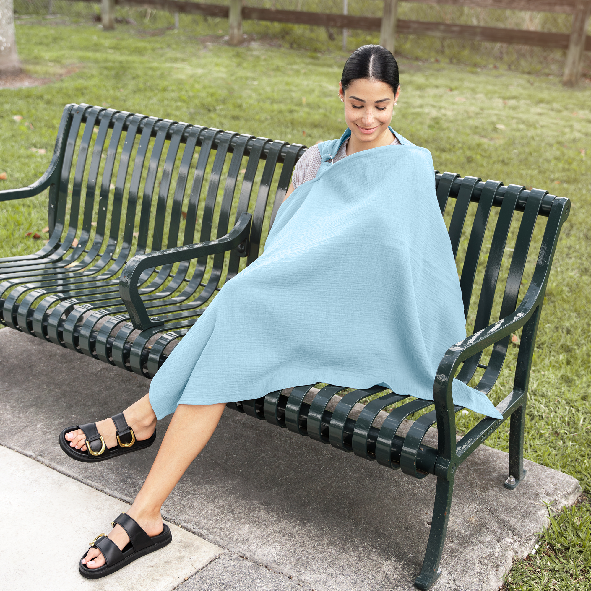 Muslin Nursing Cover, Pack of 1 in Sky Blue