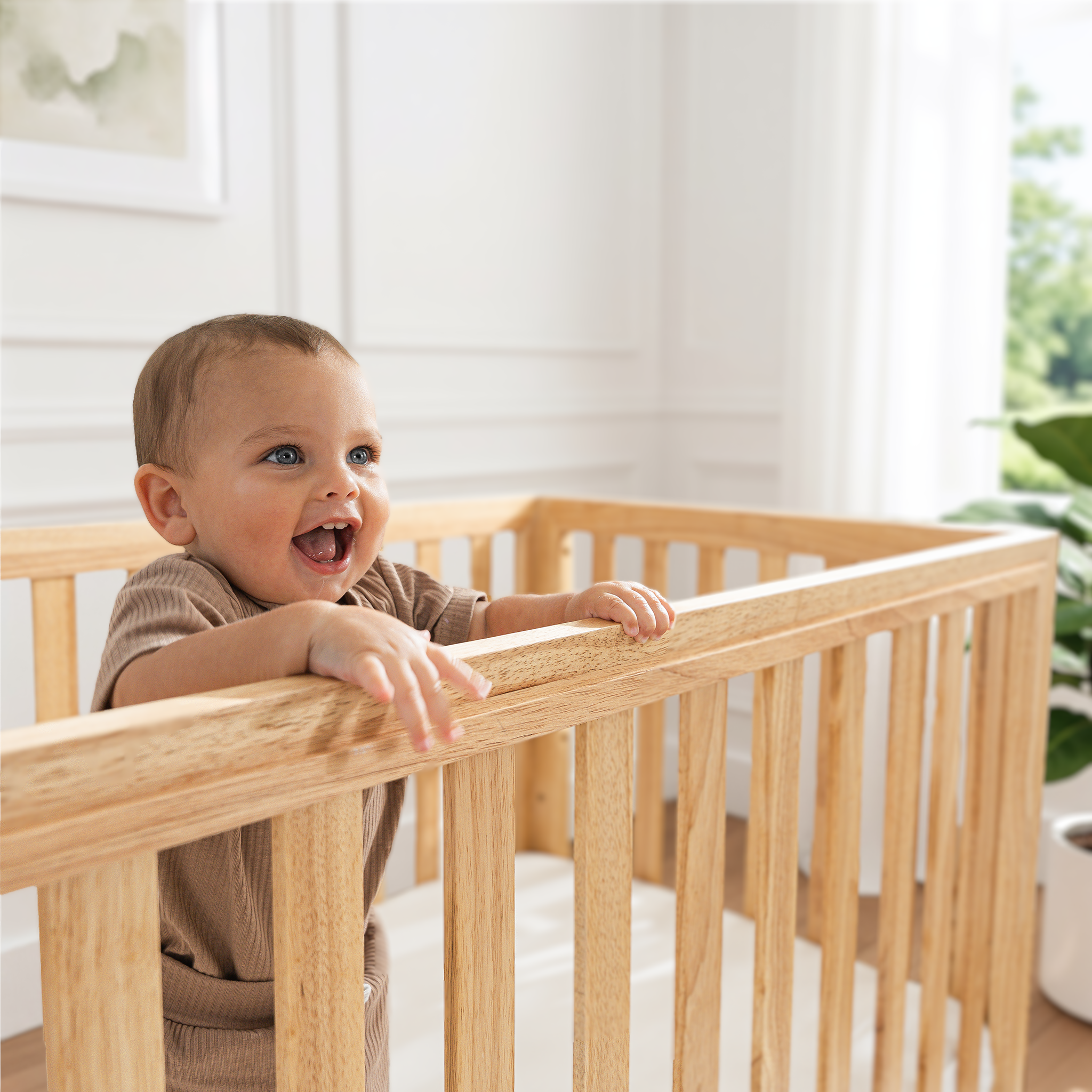 Baby Crib for 0 to 3 Years - Natural Wood