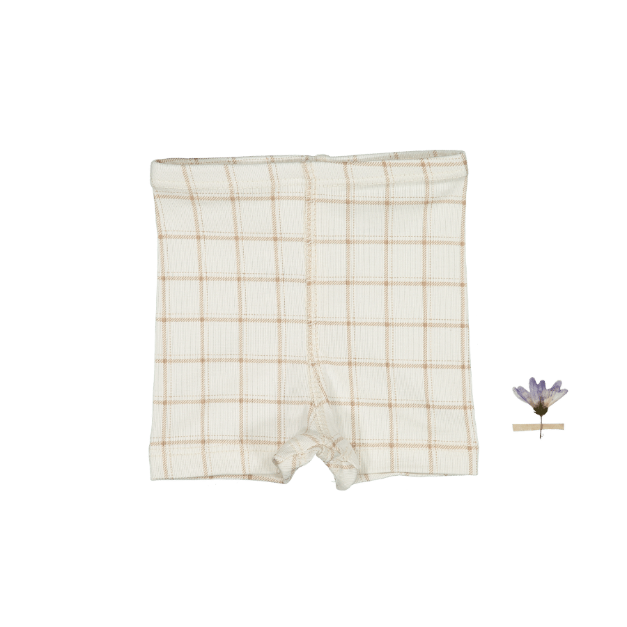 The Printed Short - Tan Grid Short Lovely Littles