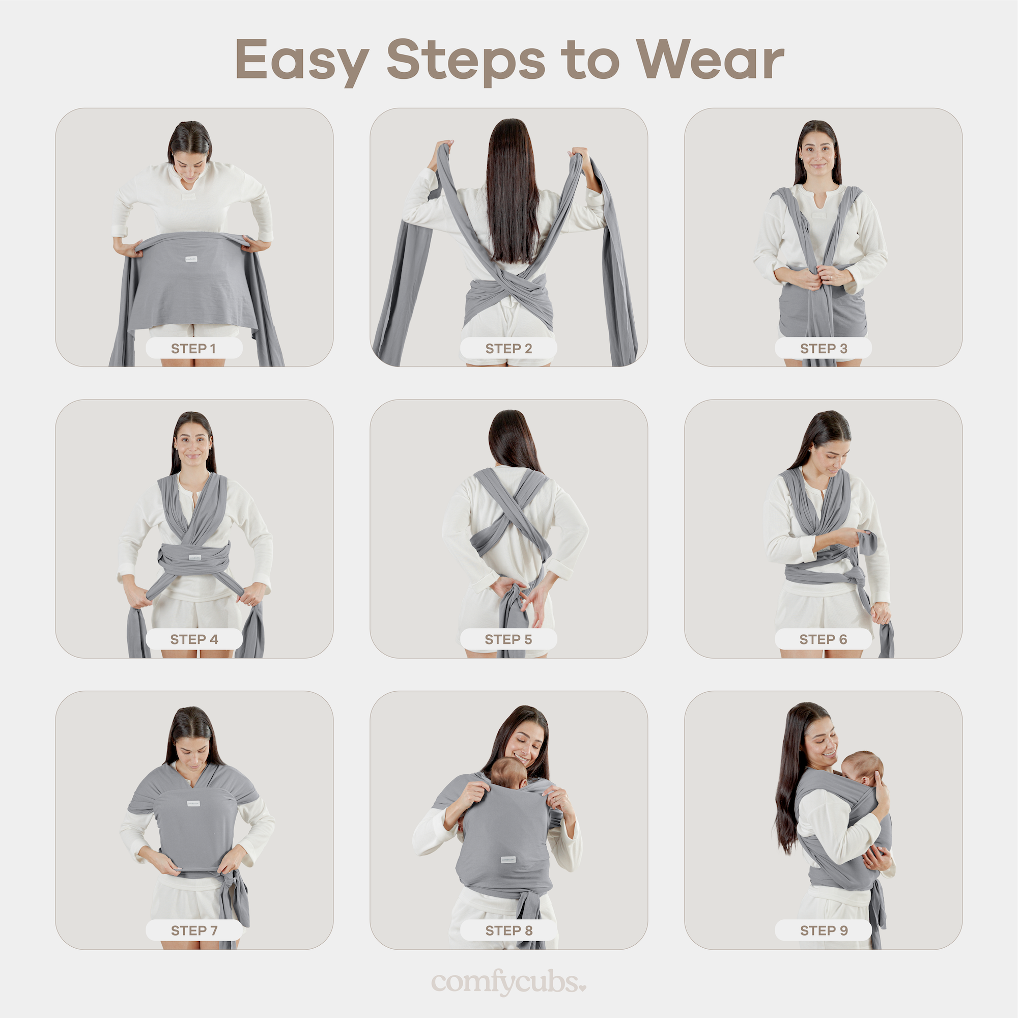 Baby Wrap Carrier in Slate Grey