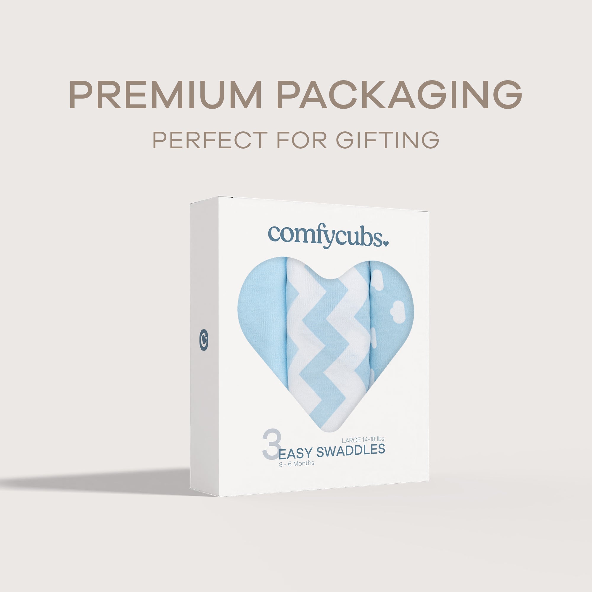 Easy Swaddle Blankets in Blue, Pack of 3