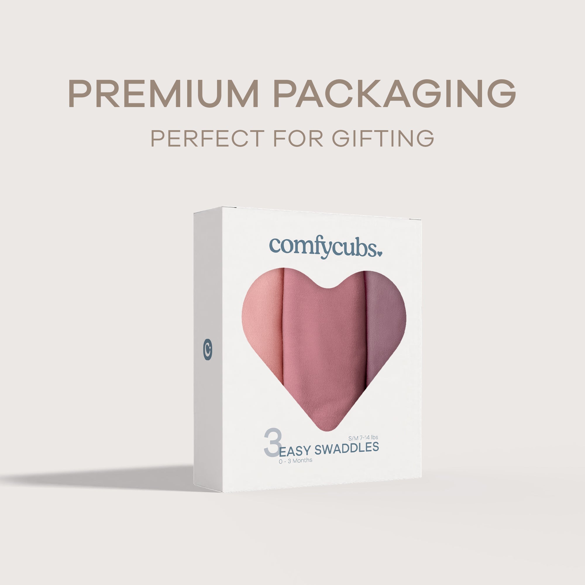 Easy Swaddle Blankets in Blush, Mauve, Mulberry, Pack of 3