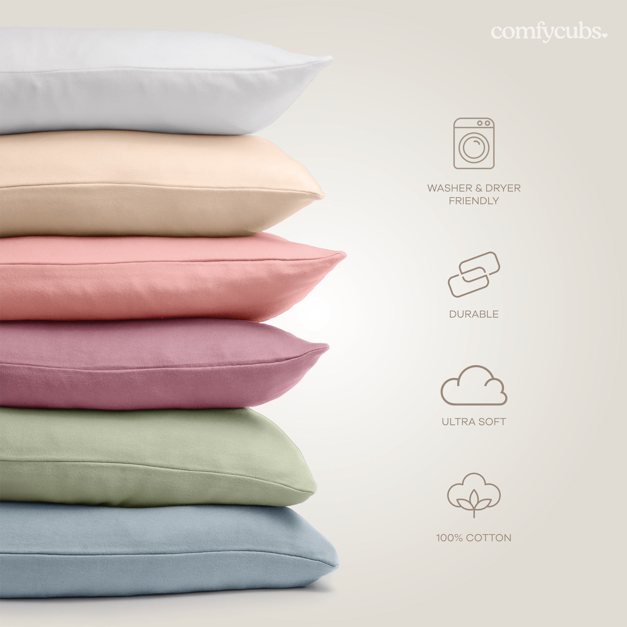 Toddler Pillows with Soft Cotton Pillow Case in Pacific Blue