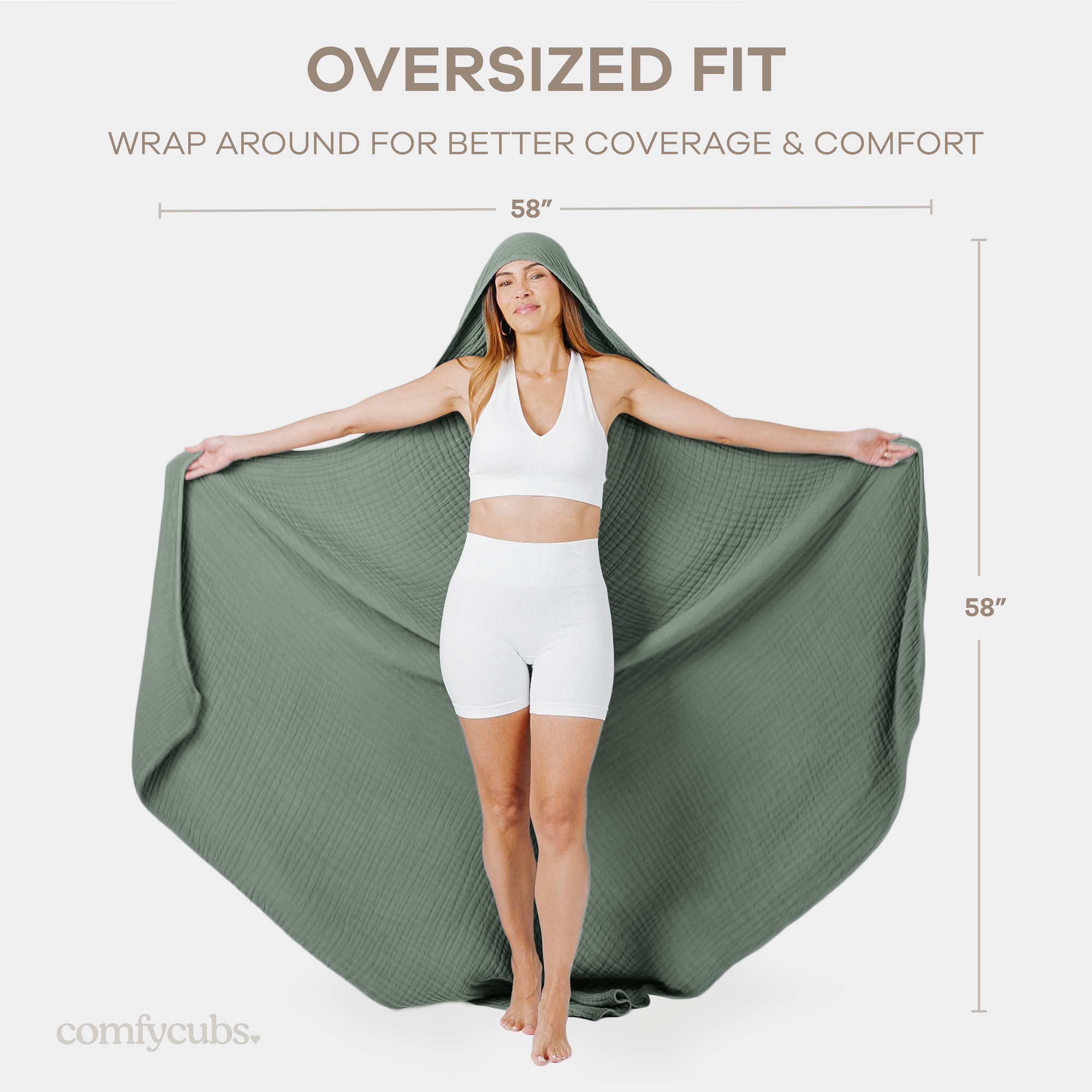 Adult Muslin Hooded Towel