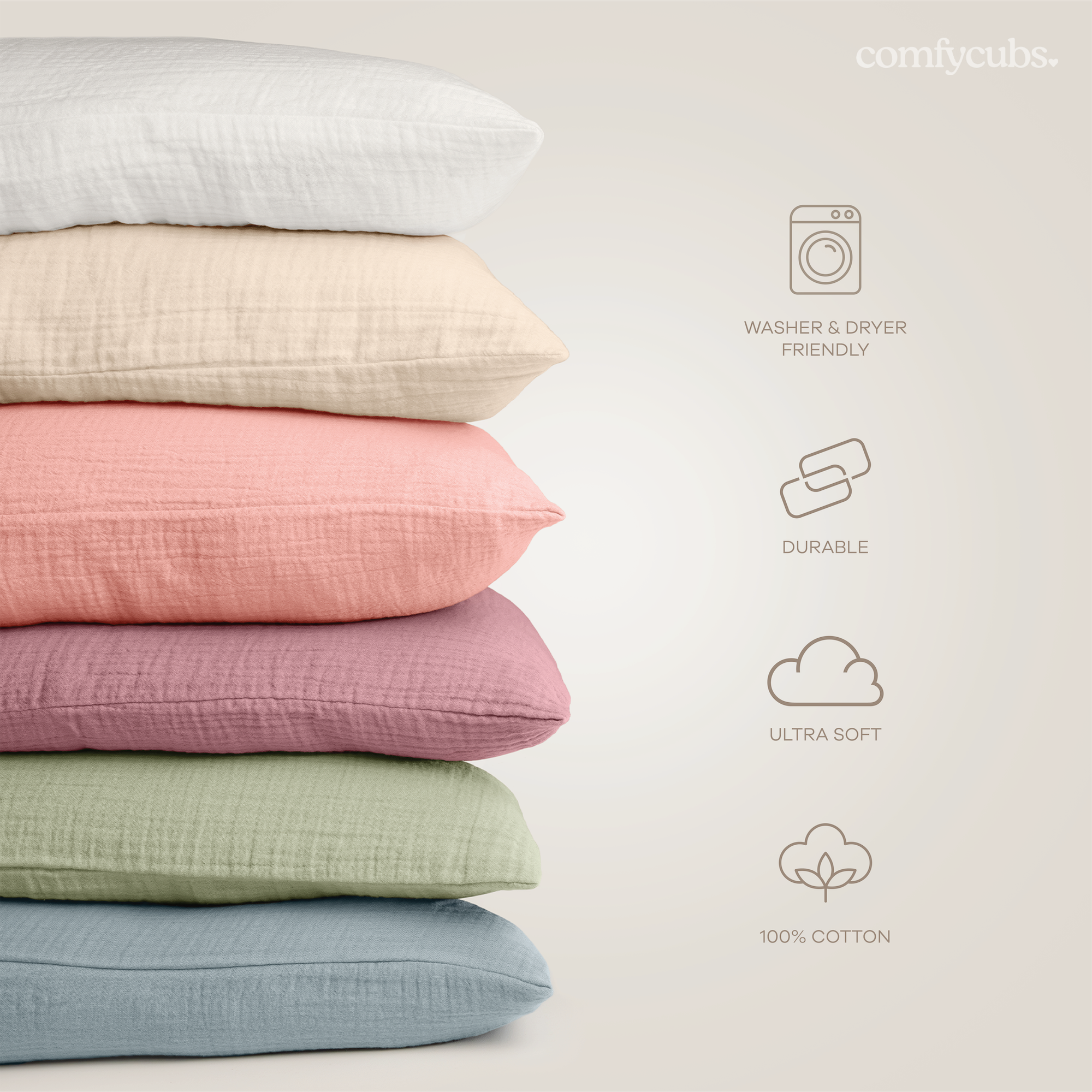 Toddler Pillows with Soft Muslin Pillow Case in Pacific Blue