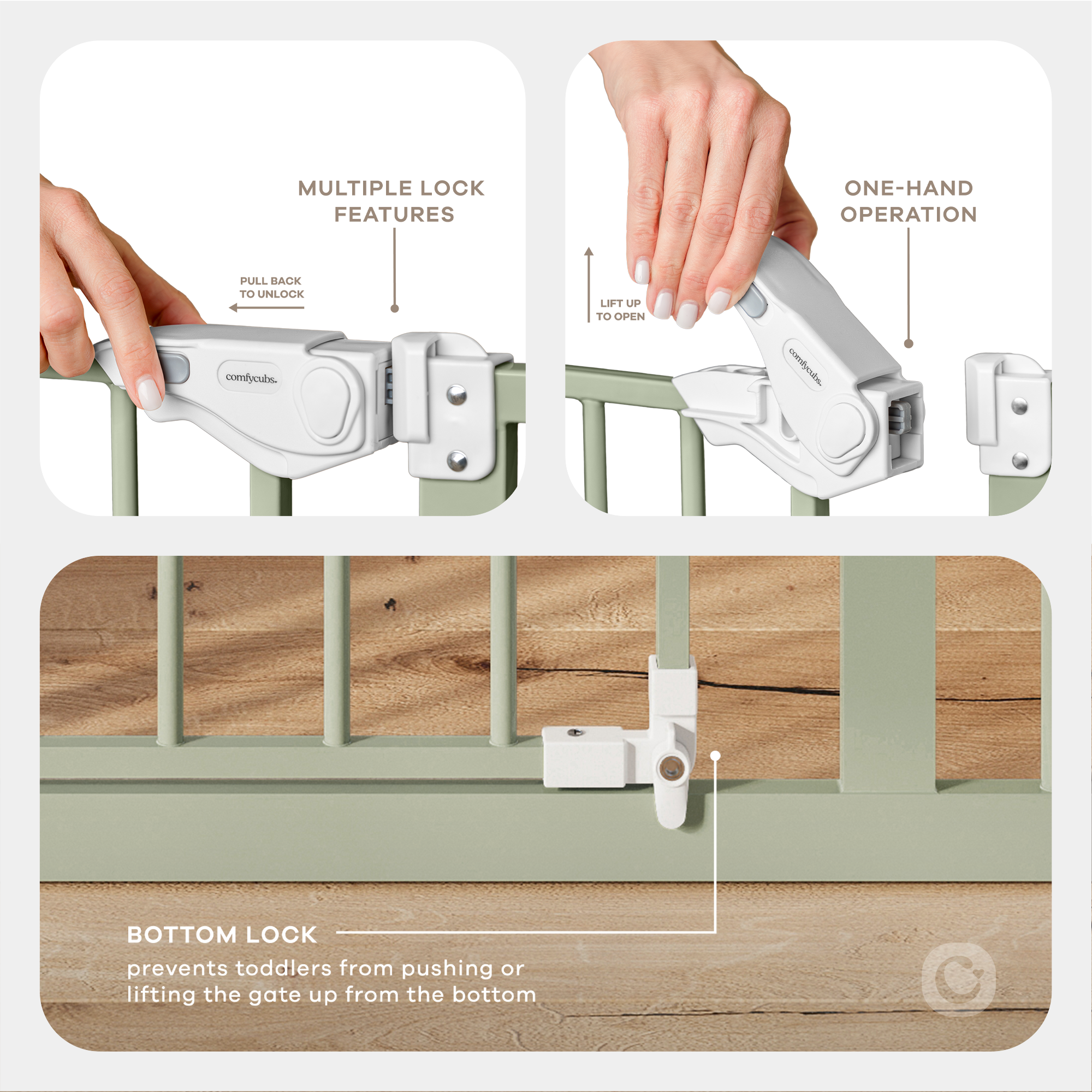 Baby Safety Gate in Sage