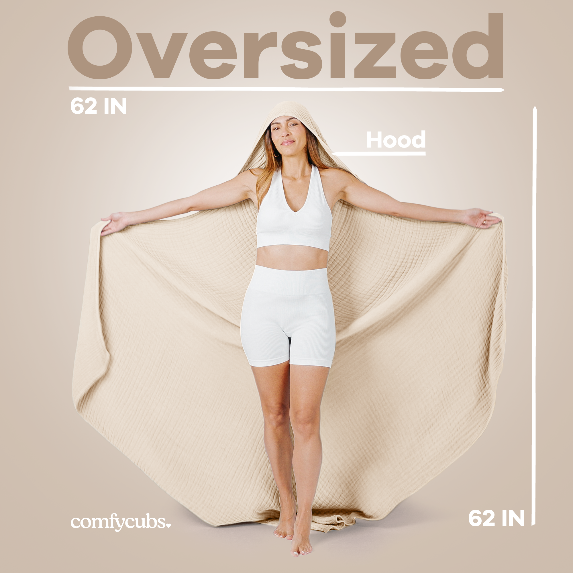 Adult Muslin Hooded Towel by Comfy Cubs