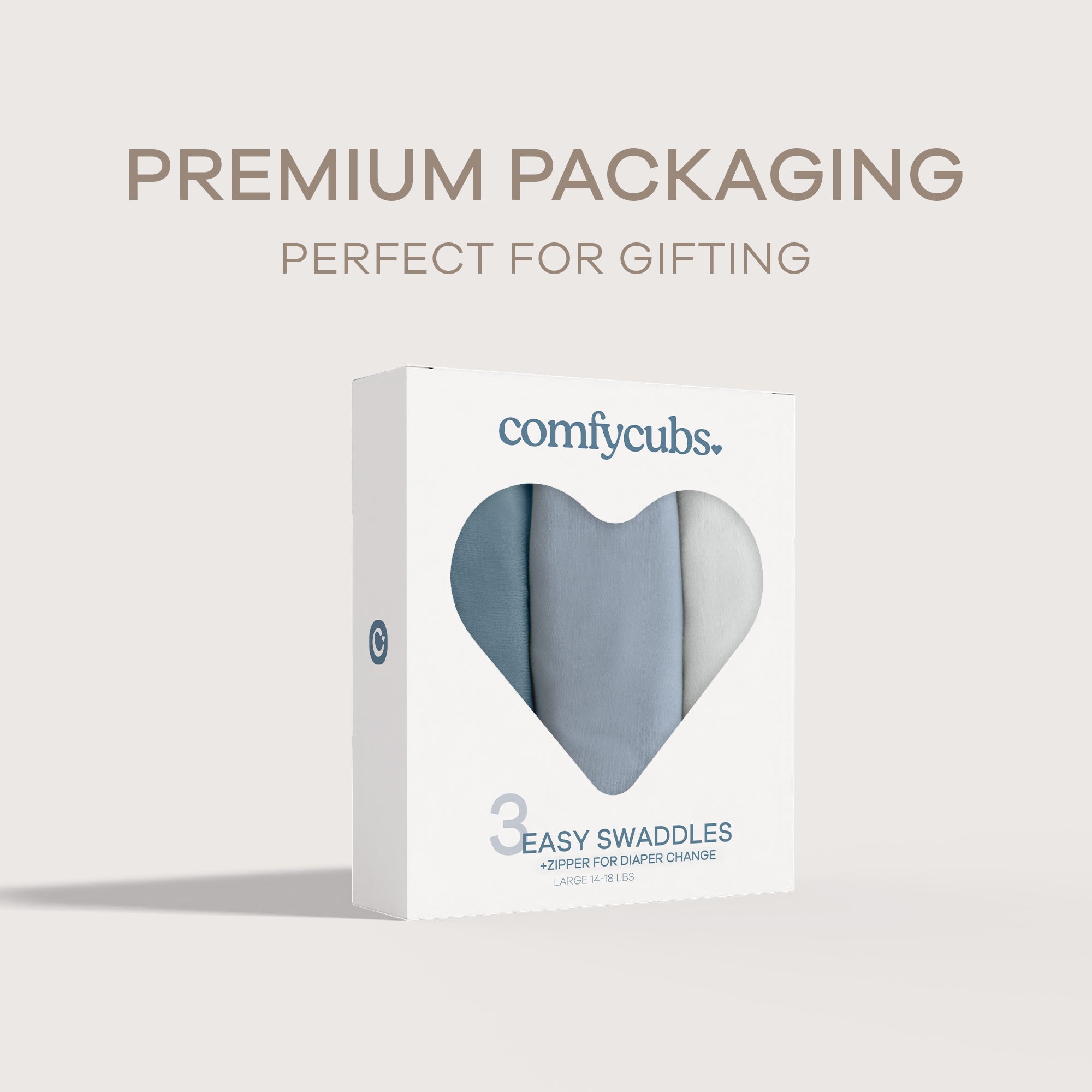 Easy Swaddle Blankets with Zipper in Stone, Pacific Blue, Nomadic Blue