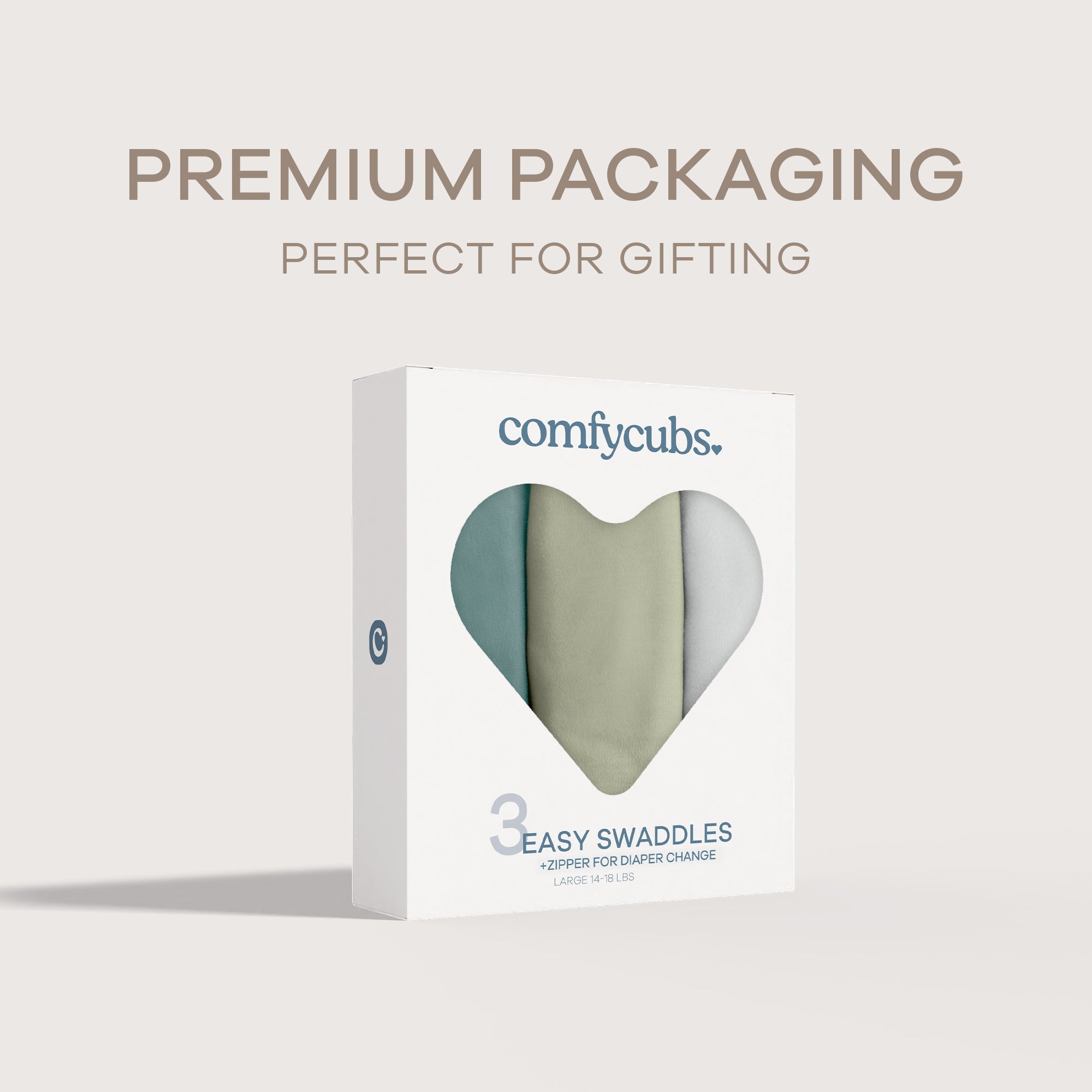 Easy Swaddle Blankets with Zipper in Stone, Sage, Azul