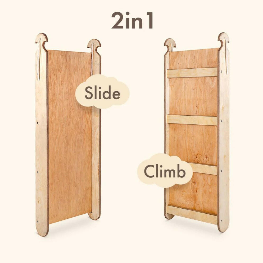 5in1 Montessori Climbing Set: Triangle Ladder + Climbing Arch + Slide Board + Cushion + Art Addition 5in1 Playsets Goodevas