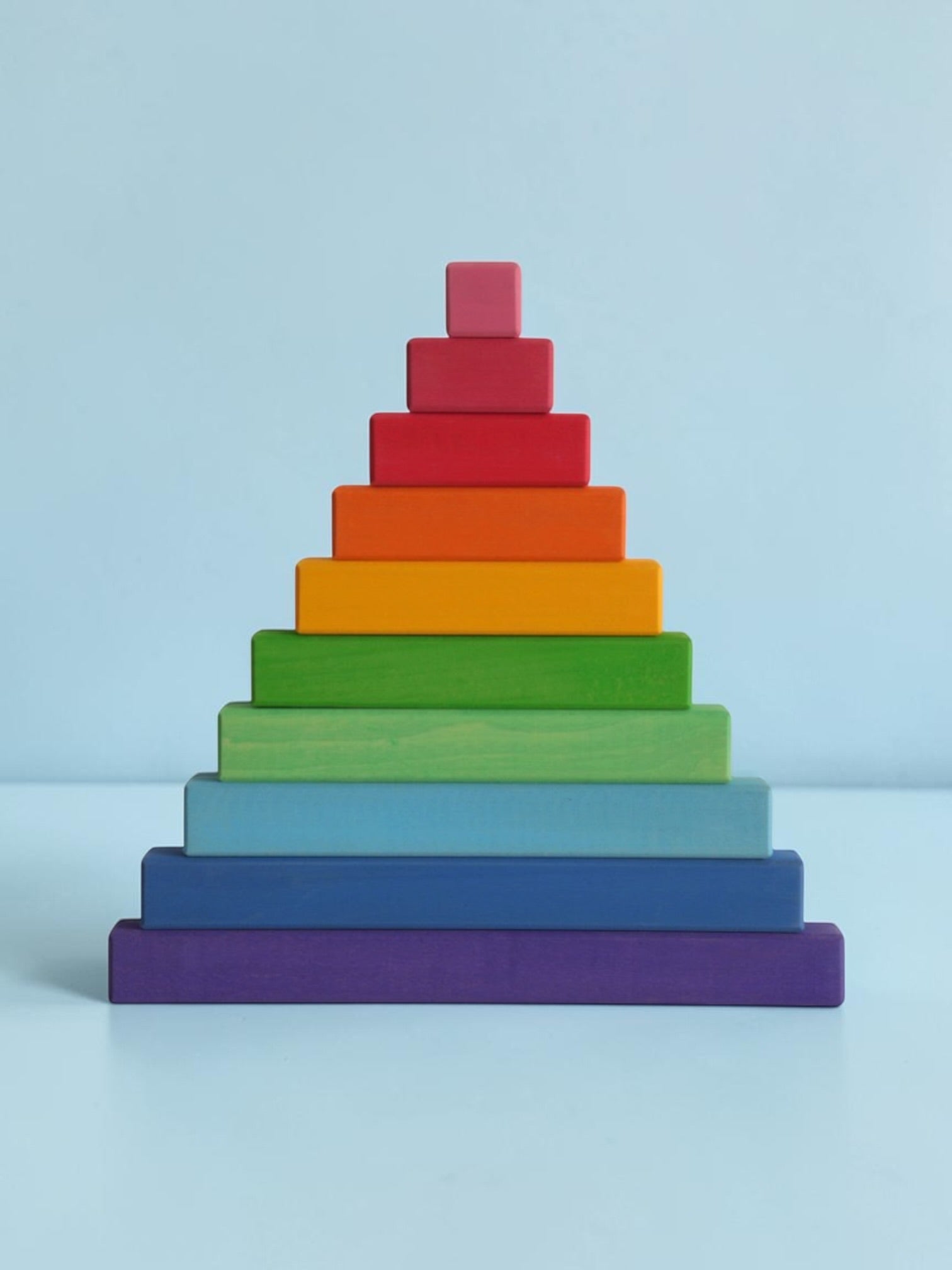 **Pre-order (Ships in 2-3 Weeks)**Building Steps Rainbow Counting Blocks – 100-Piece Wooden Prism Stair Set