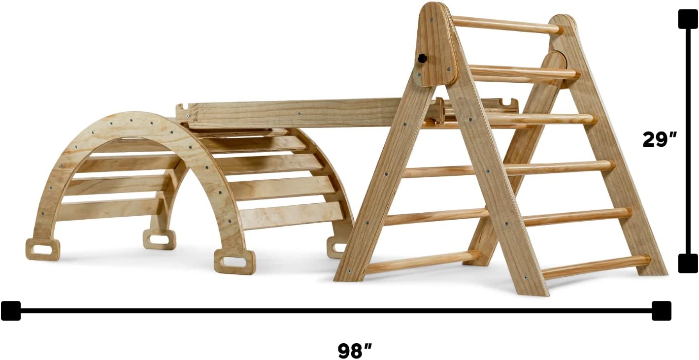 Hazel - Pikler Triangle Ladder & Rocker Set Indoor Avenlur.com