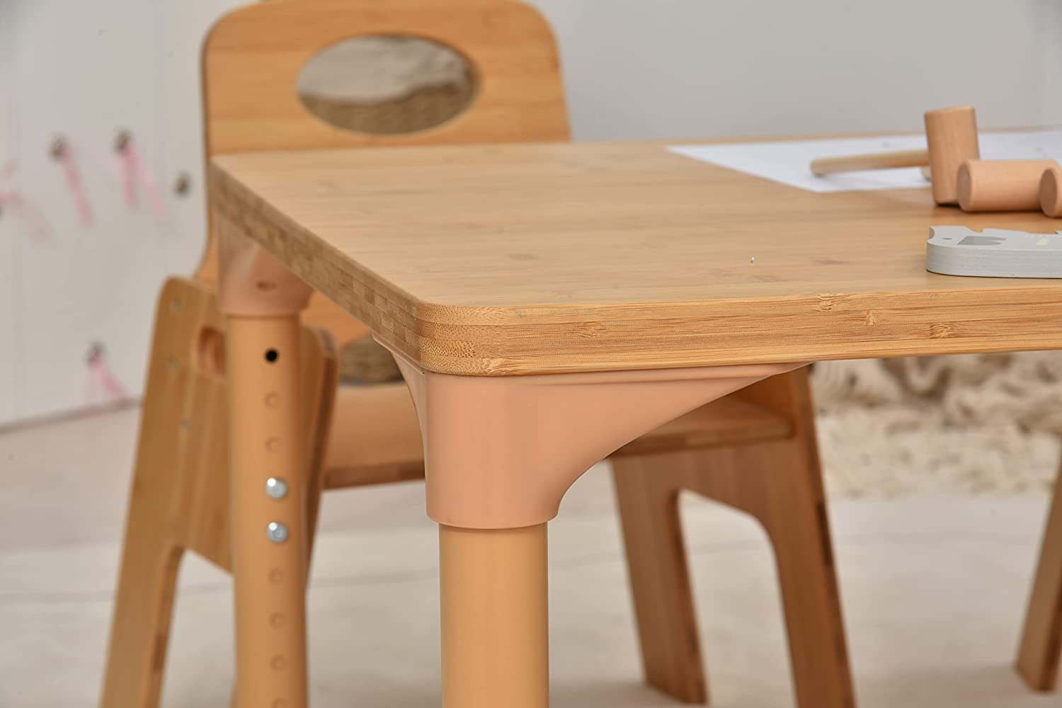 Adrian - Bamboo Toddler Table and Chair 5 Piece Set Indoor Avenlur.com