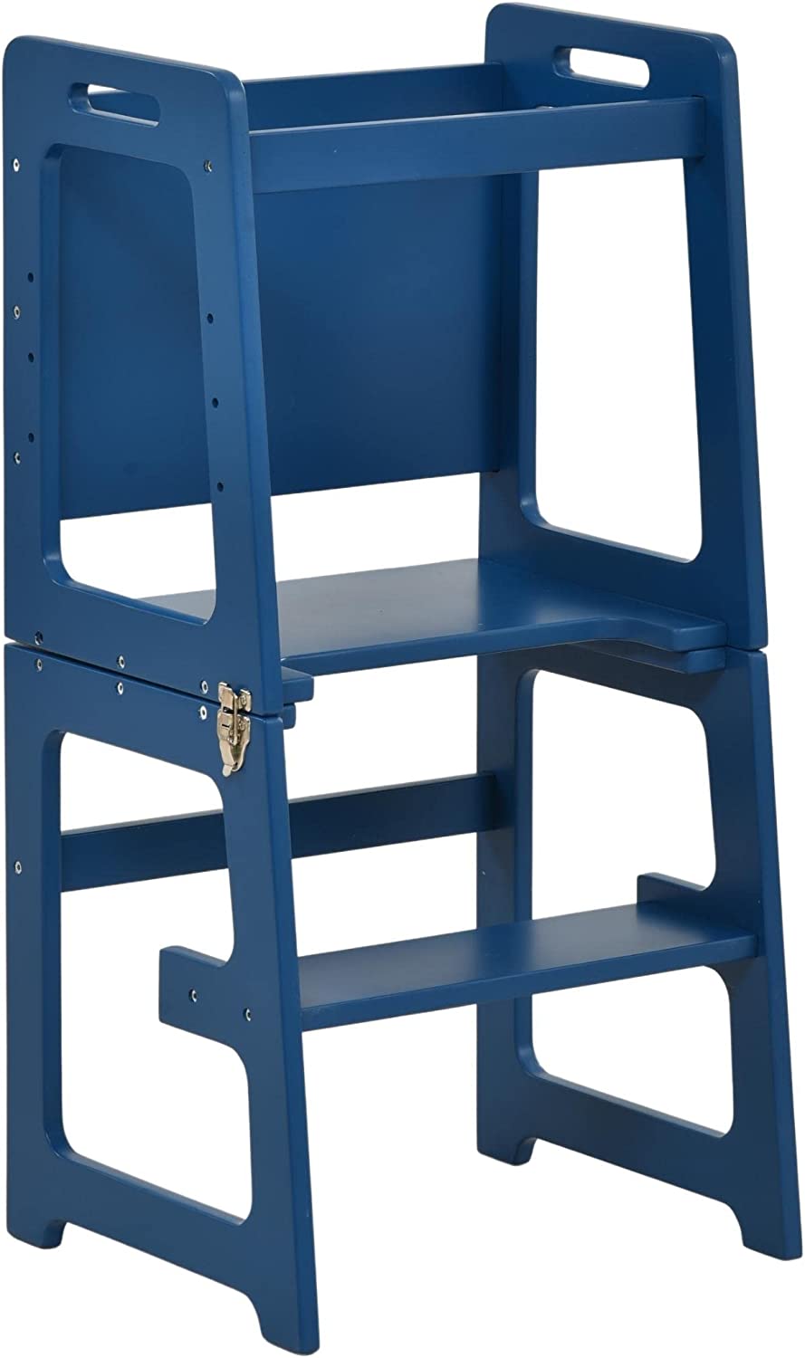 Date - 4 in 1 Kitchen Tower, Desk, Step Stool and Chalkboard Indoor Avenlur.com Blue