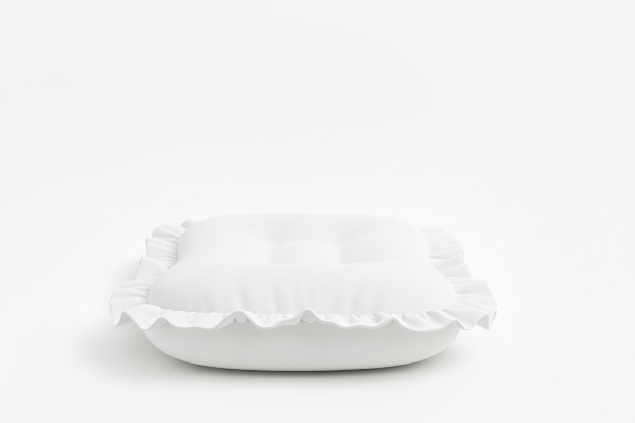 White Ruffle Baby Lounger Cover