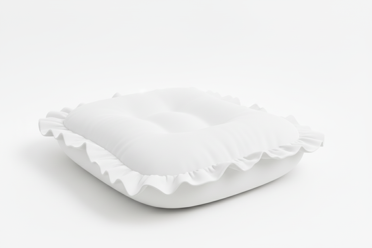 White Ruffle Baby Lounger Cover