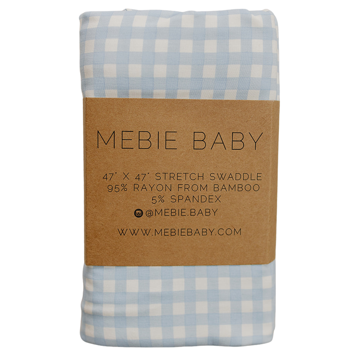Blue Gingham Bamboo Stretch Swaddle