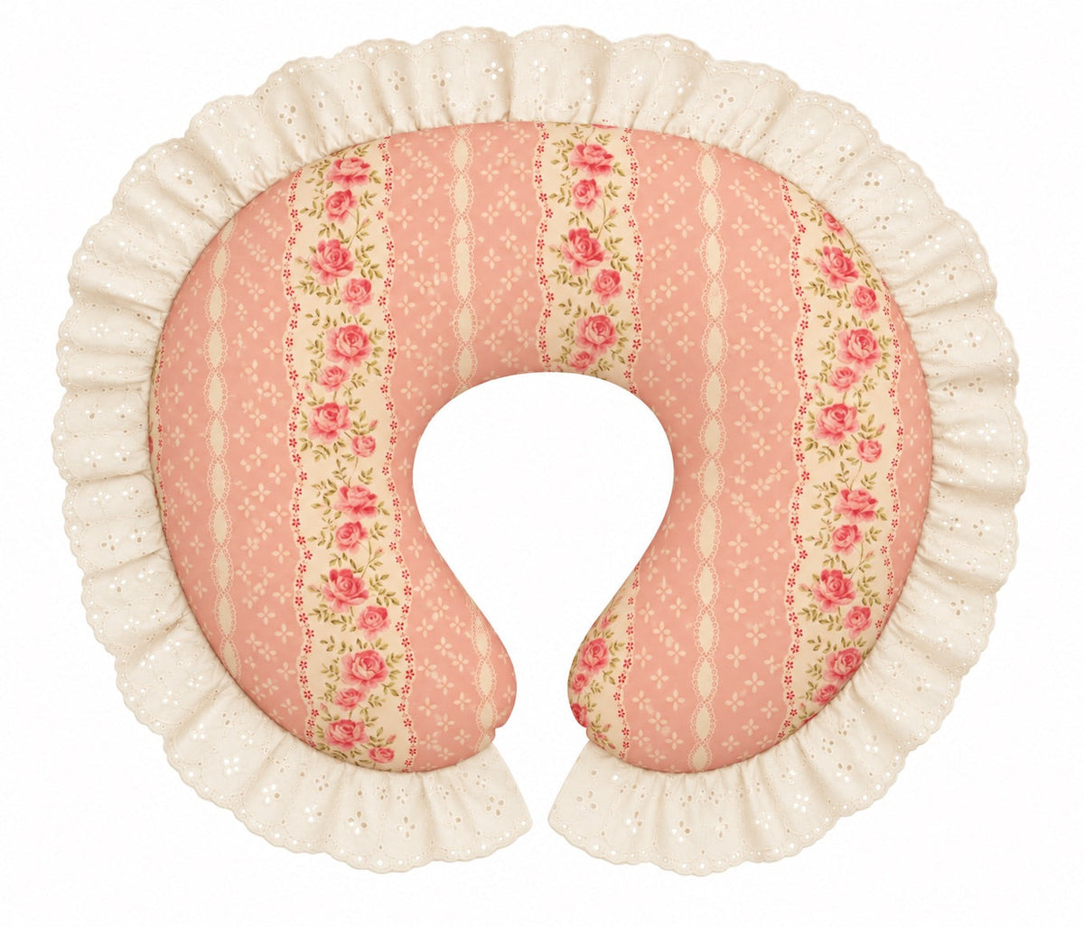Ivory Eyelet Ruffle Original Nursing Pillow Cover