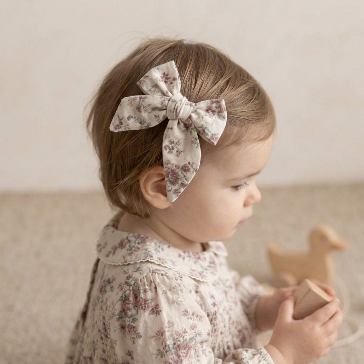Organic Bow Clip - Wildrose