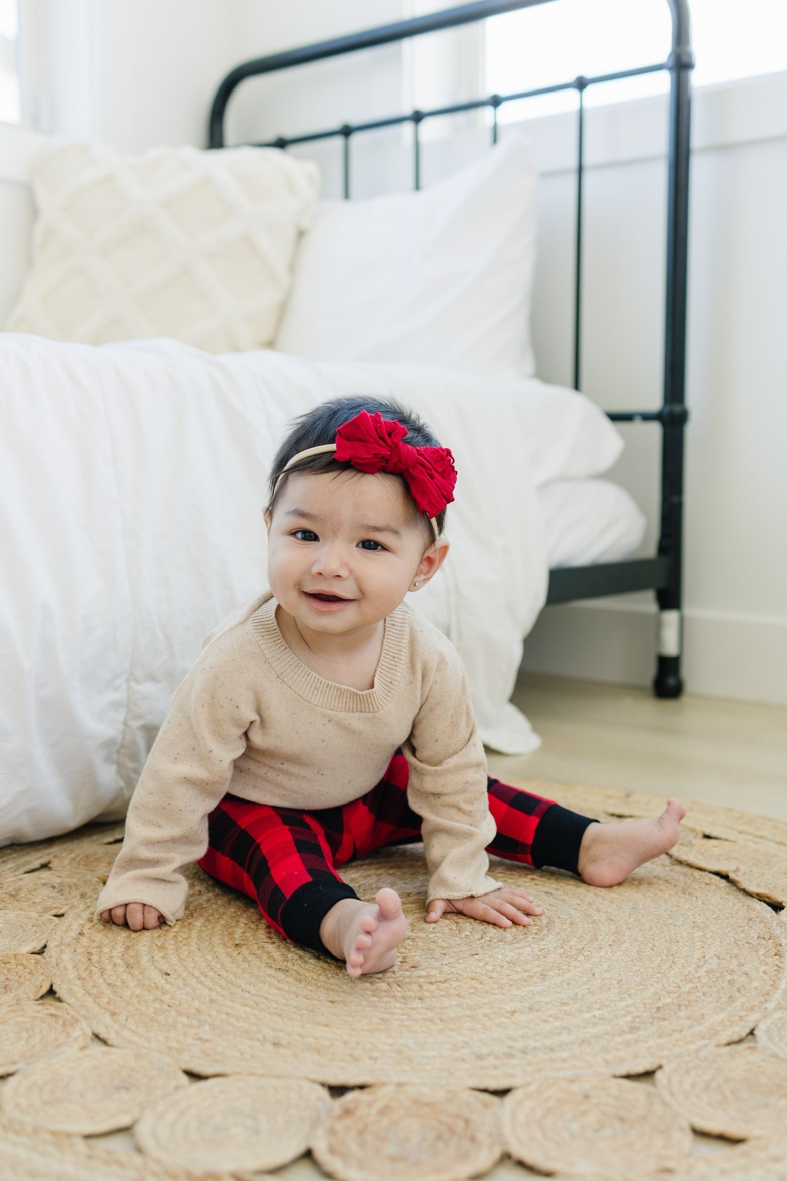 Red & Black Check Leggings - black cuffs Leggings doodle & jack