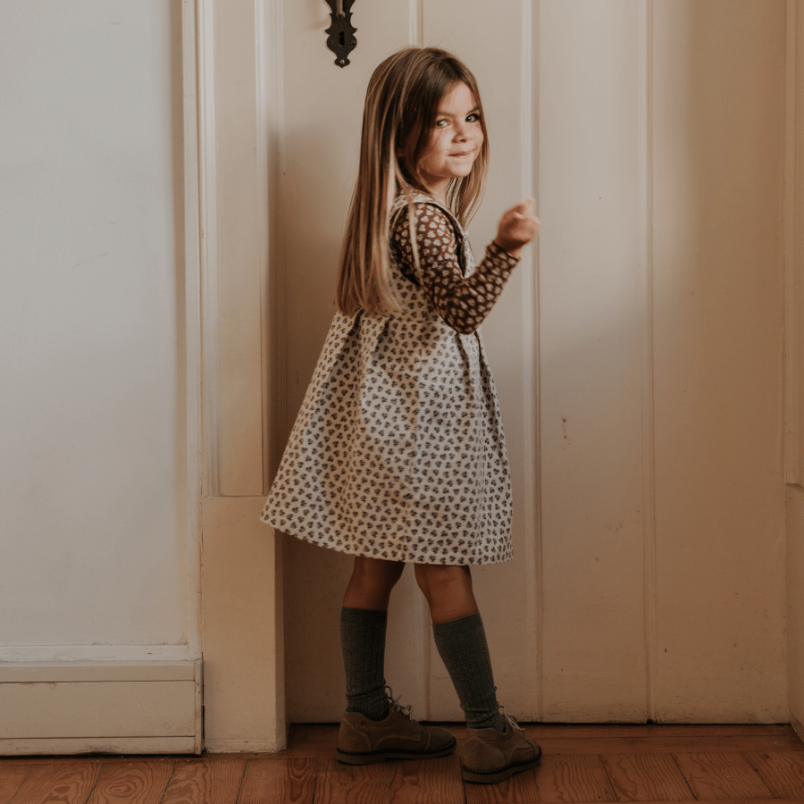 The Corduroy Dress - Neutral Floral
