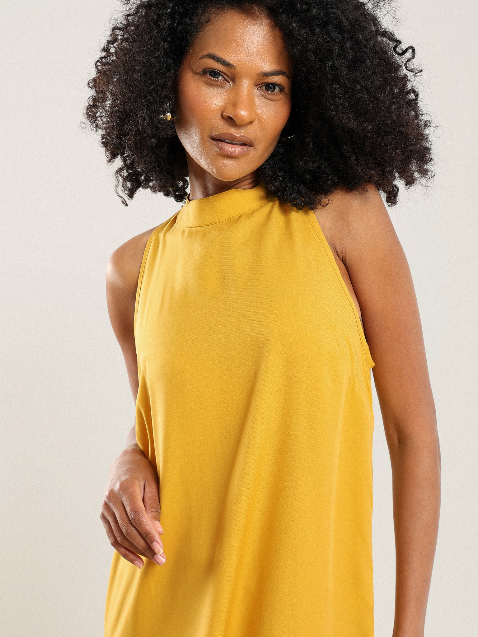 Tencel Halter Dress - Honey
